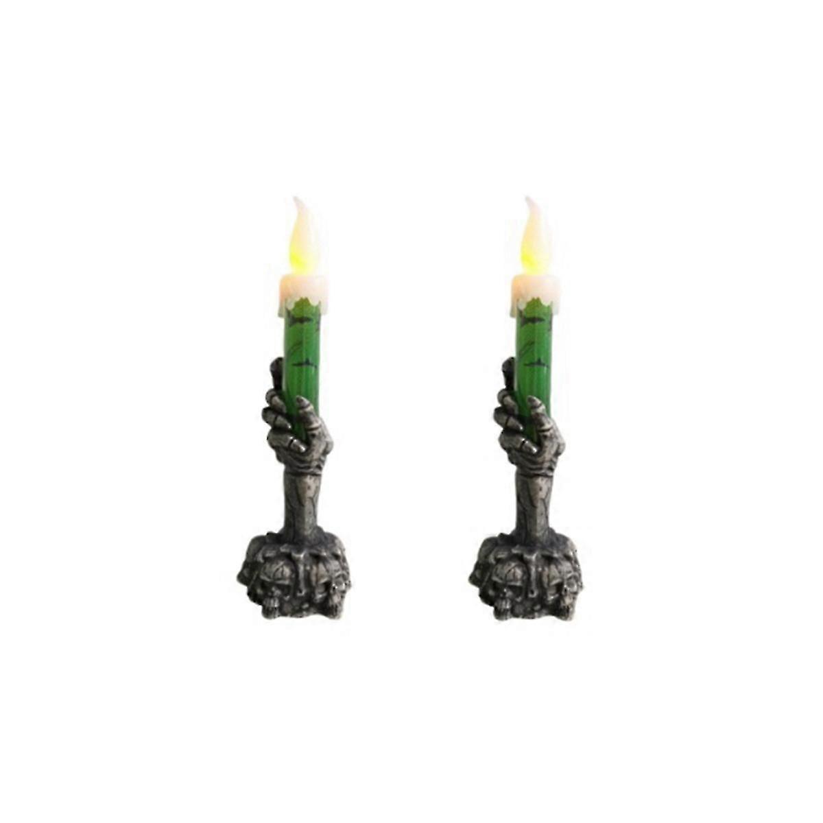 Halloween Decorative Lights Props Ghost Hand Holding Candle Lights C