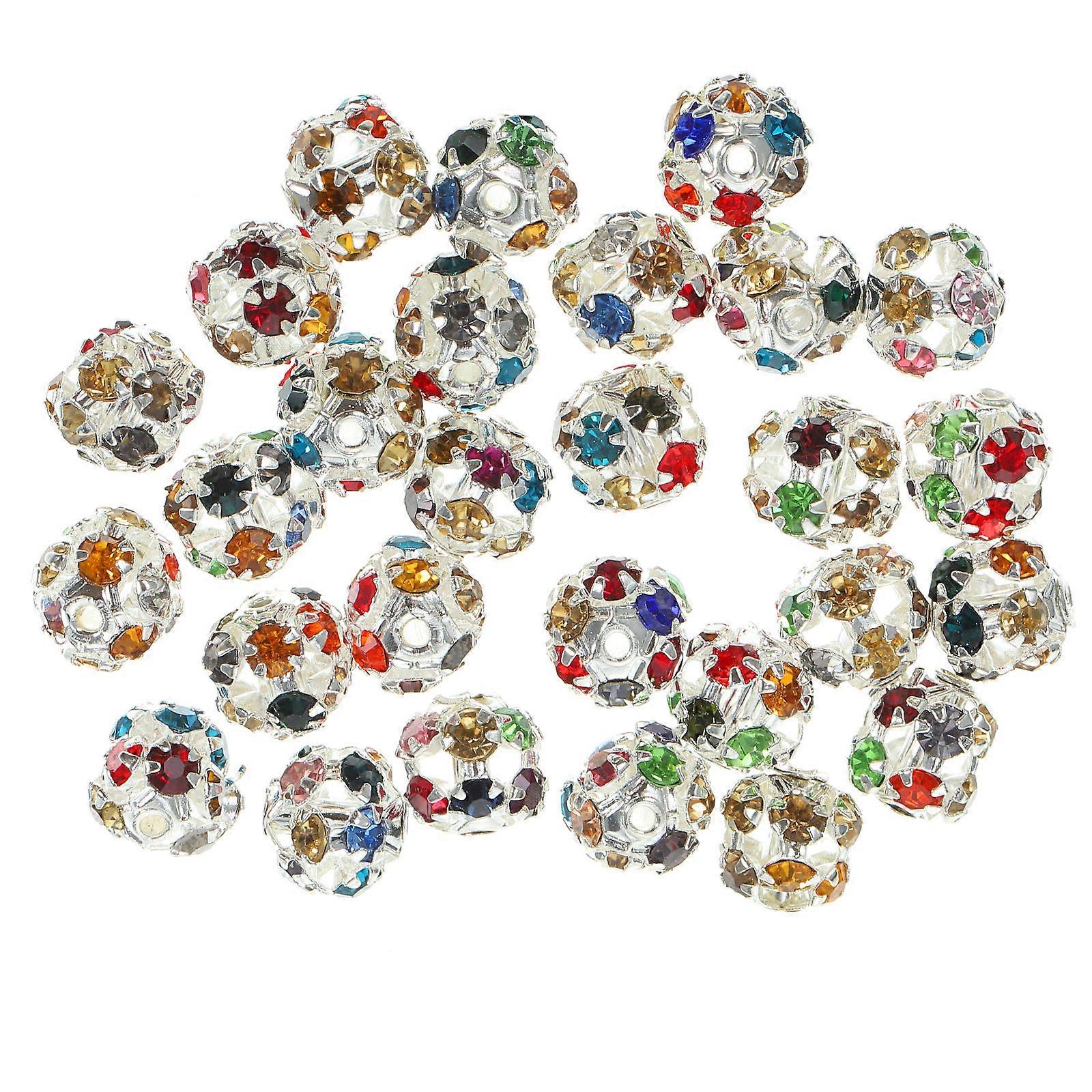 DIY Loose Beads Jewelry Making 90Pcs Round Silver Jewelry Accessories for Craft Making Projects