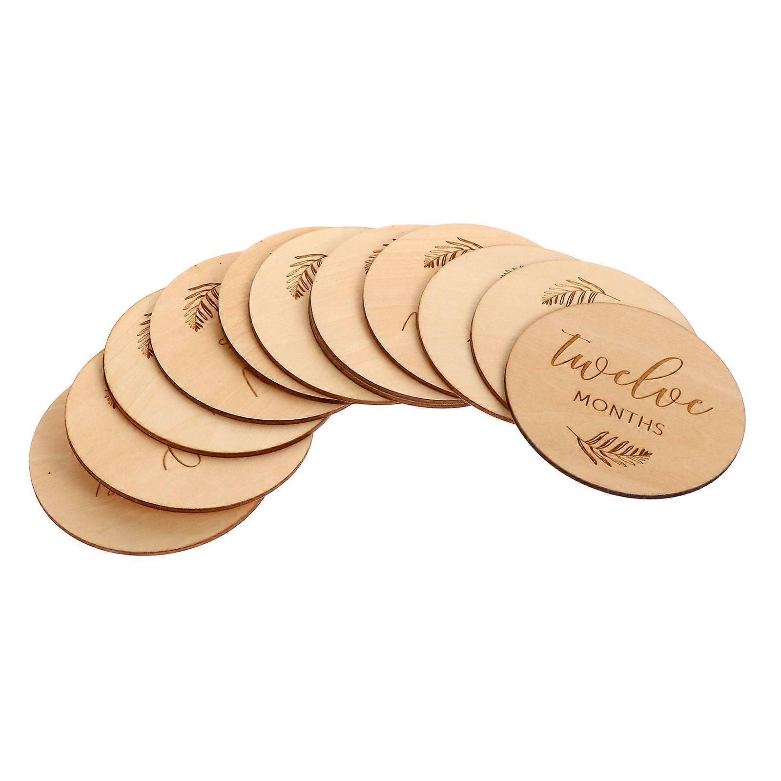 Wooden Baby Milestone Cards for Decor Assorted Color Composite Material Safe and Durable 12 Pcs