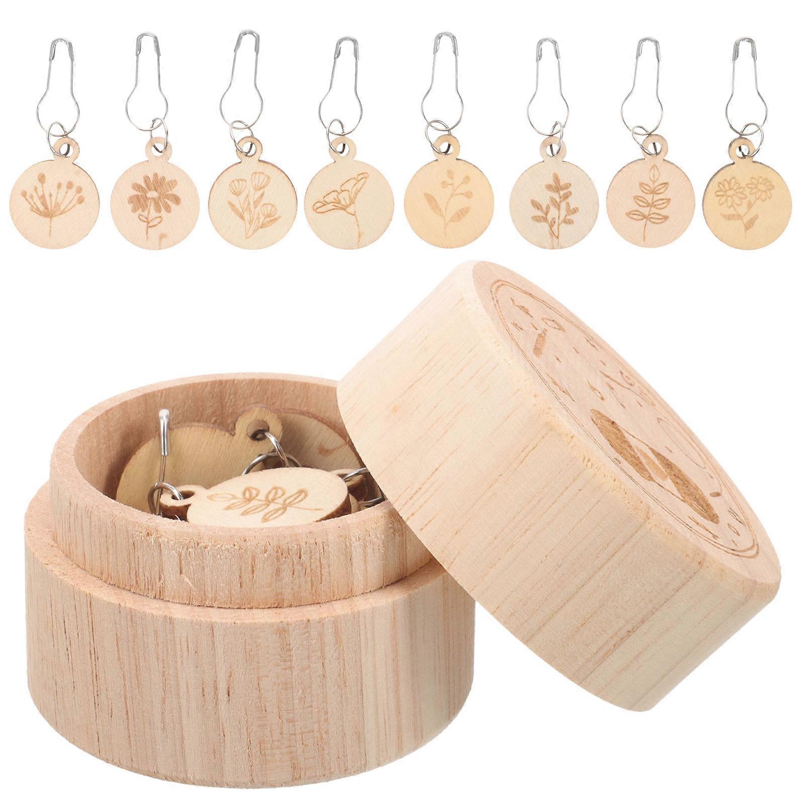 Round Wooden Stitch Markers Set For Knitters And 5.50X5.50X4.50CM Knitting Marker 1 Set