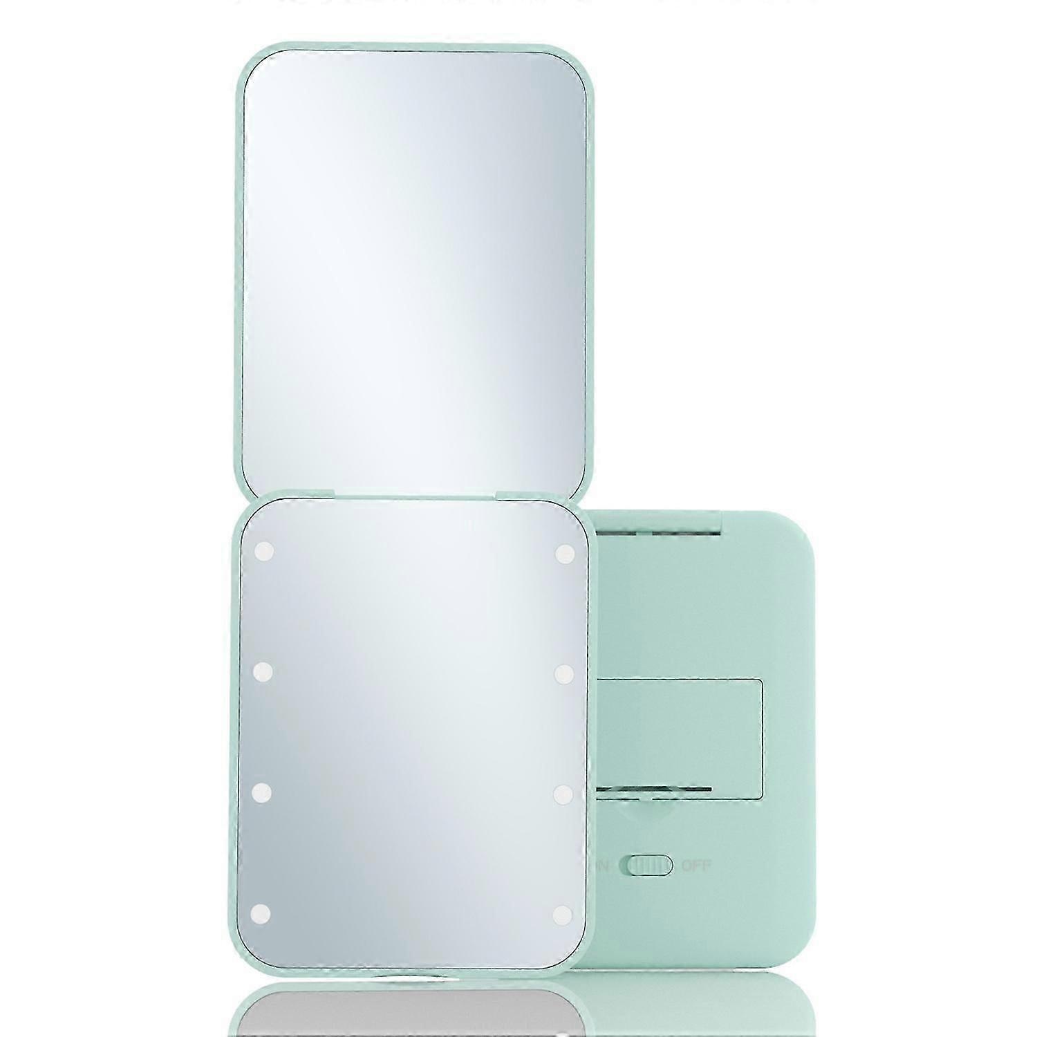 Type C MR-L2307 Portable Double-sided Makeup Mirror with LED Light Folding 2X Magnifying Mirror