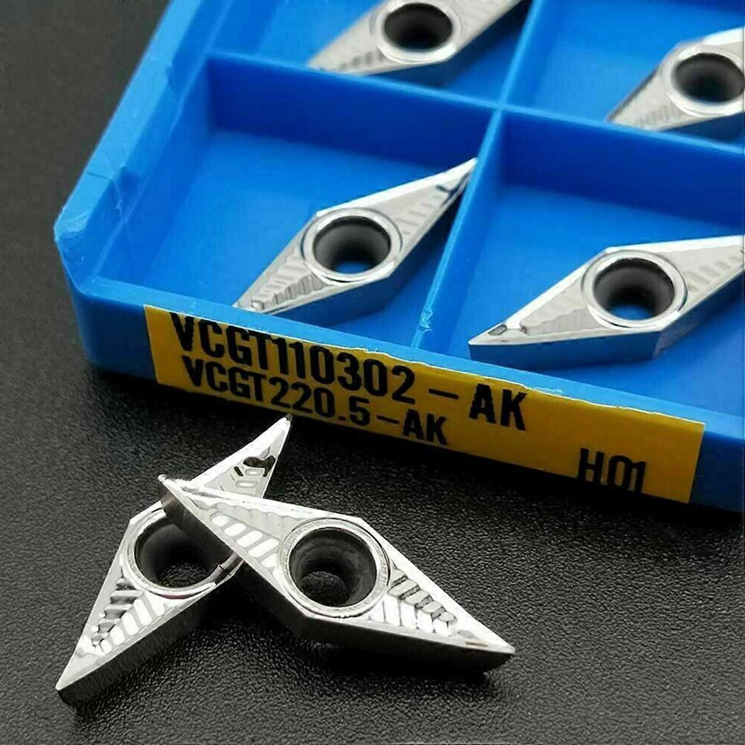 替代 VCGT110302-AK H01 车削刀片 VCGT220.5-AK 10 件 CNC 铝