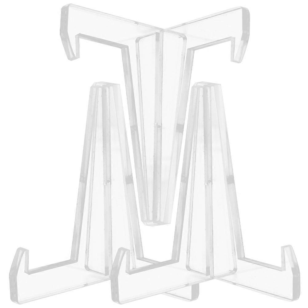 Transparent Plate Stand Display Rack 3pcs – Multi Functional Bracket for Office, Art, Tableware, and Picture Frame Organization