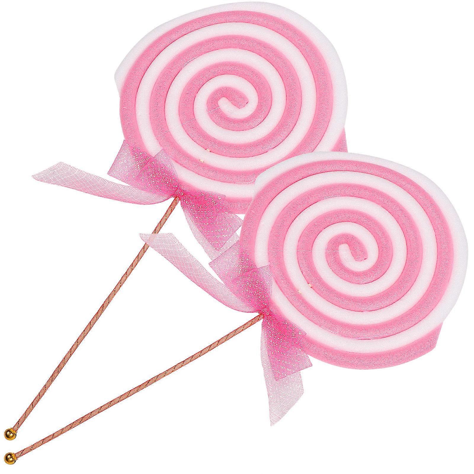 2pcs Large Realistic Lollipop Props for Photography, Candy Adornment for Photo Booths, Parties, Events, Safe & Non Fading Design