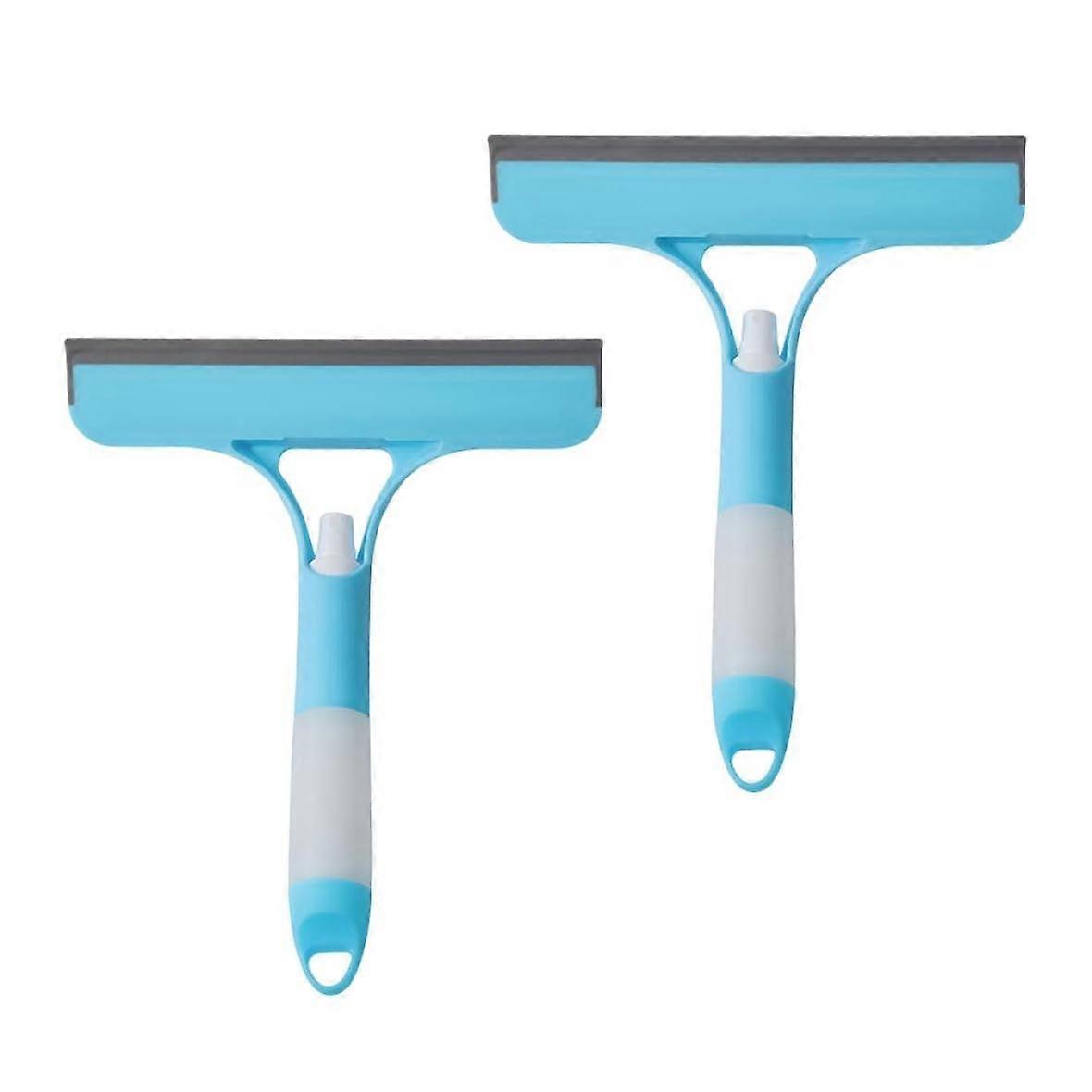 3 in 1 Window Cleaning Tool Window Squeegee with Spray Shower Cleaner for Car Wash 2 Pieces Blue Window Squeegee