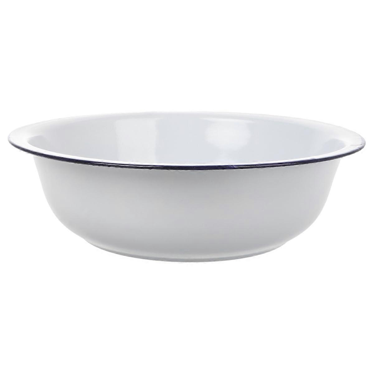 Retro Enamel Basin - Vintage Design Versatile Kitchen Bowl for Vegetable Washing and Serving, Easy to Clean, Multifunctional Use