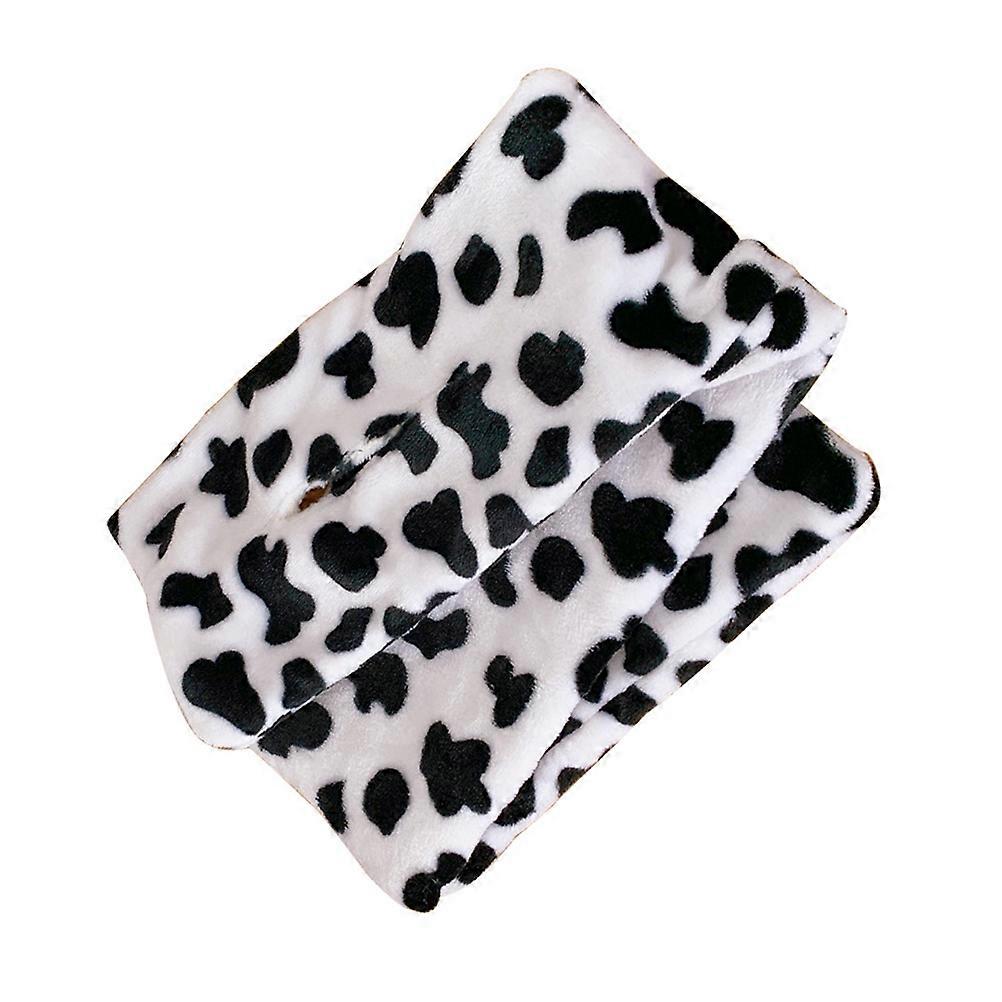 Black and White Plush Scarf for Wearing with Cross Tie Design