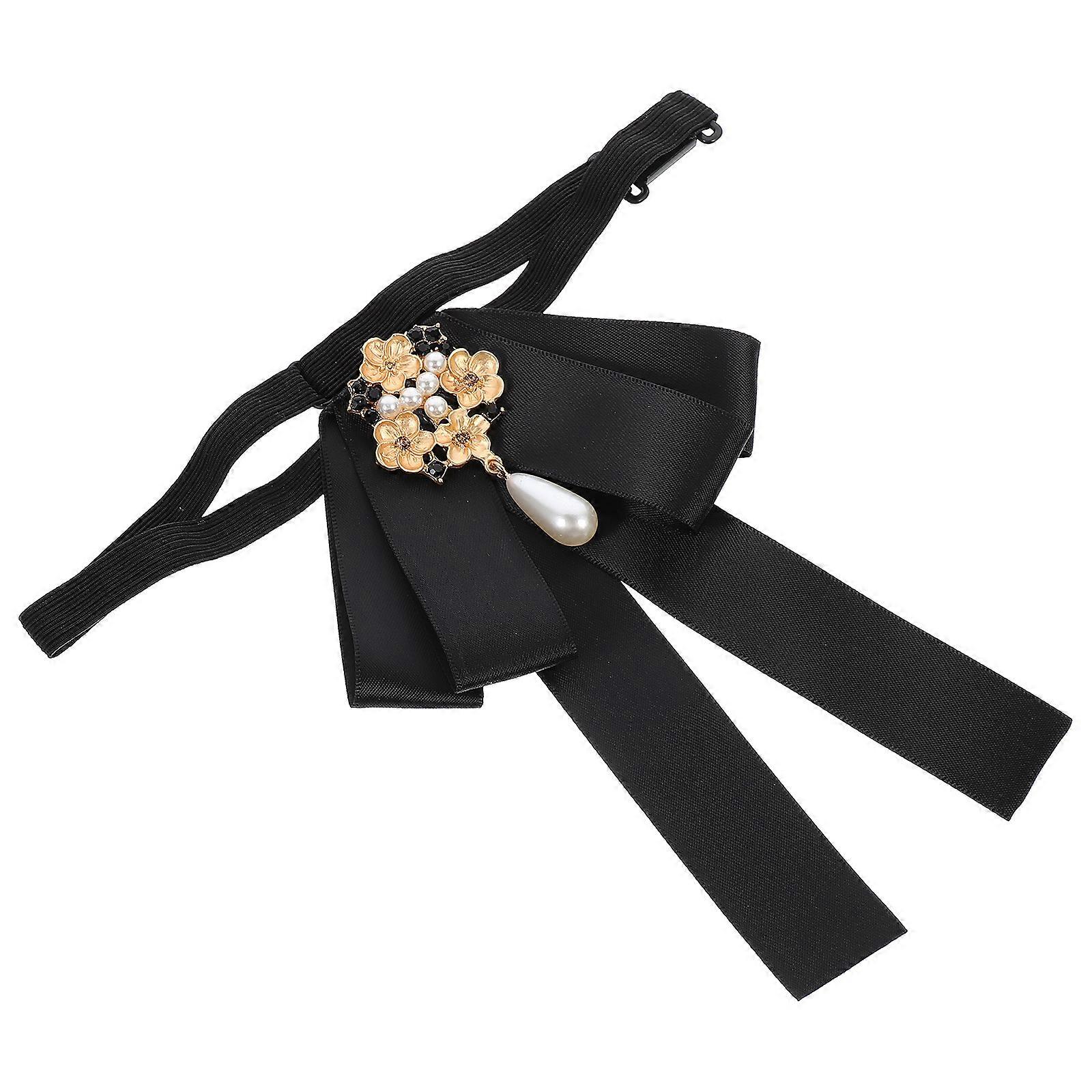 Elegant Ladies' Pearl Bow Tie – Imitation Pearl Design Necktie for Weddings, Proms & Formal Events – Stylish Women's Accessory