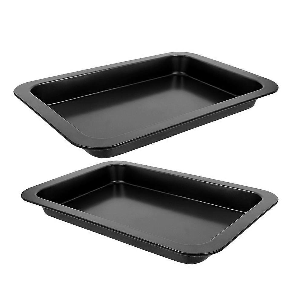 2pcs Rectangle Cookie Baking Pan Carbon Steel Bakeware Cake Baking Tool Mold