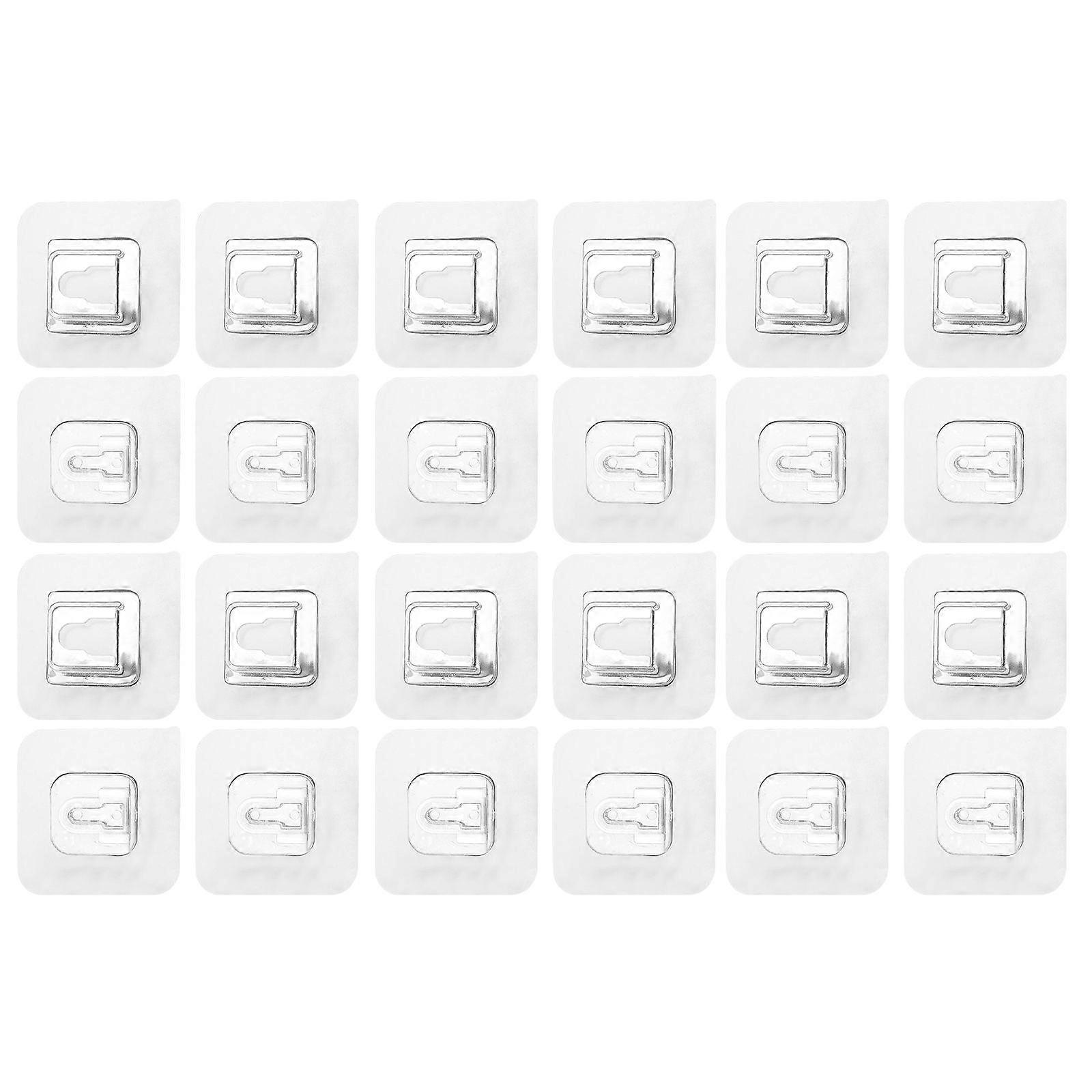 12 Sets Double Sided Adhesive Hooks for Storage Use Acrylic Wall Hangers with Strong Adhesion