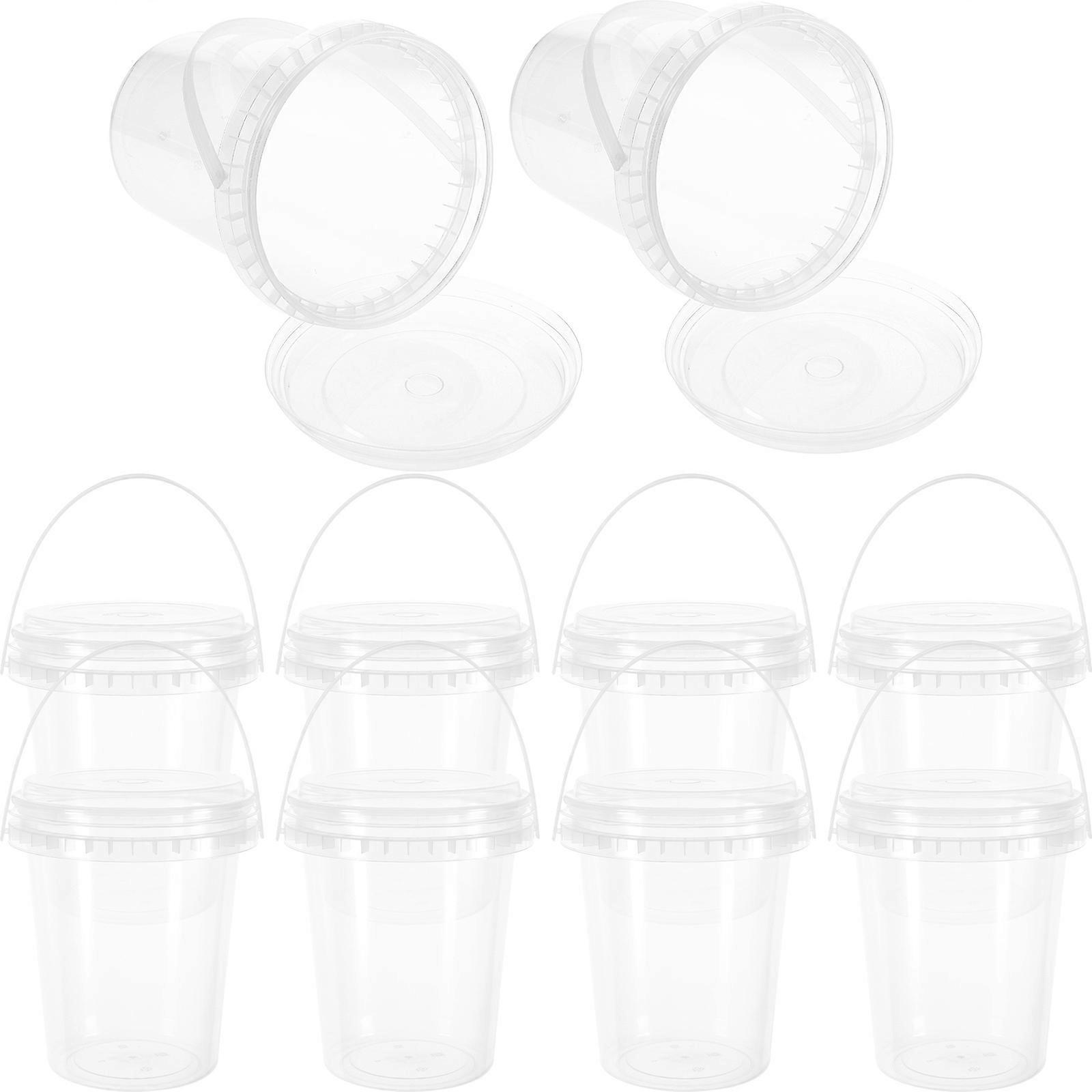 10Pcs Large Capacity Fruit Container For Beverage Storage In Clear Design Suitable For Home Supplies With Leak-Proof Function 14.5X12.3X12.3CM