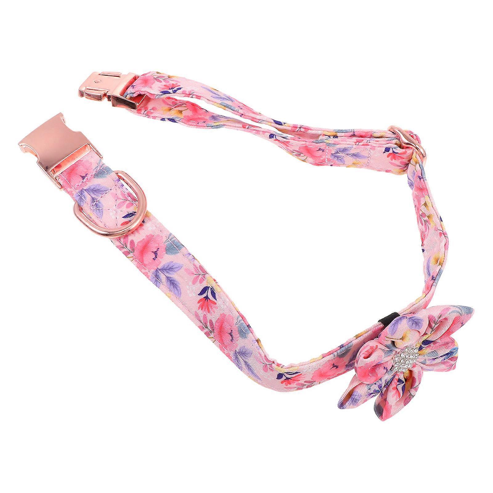 Decorative Cat Collar with Metal Buckle for Parties in Floral Style Suitable for Pet Owners 1Pc