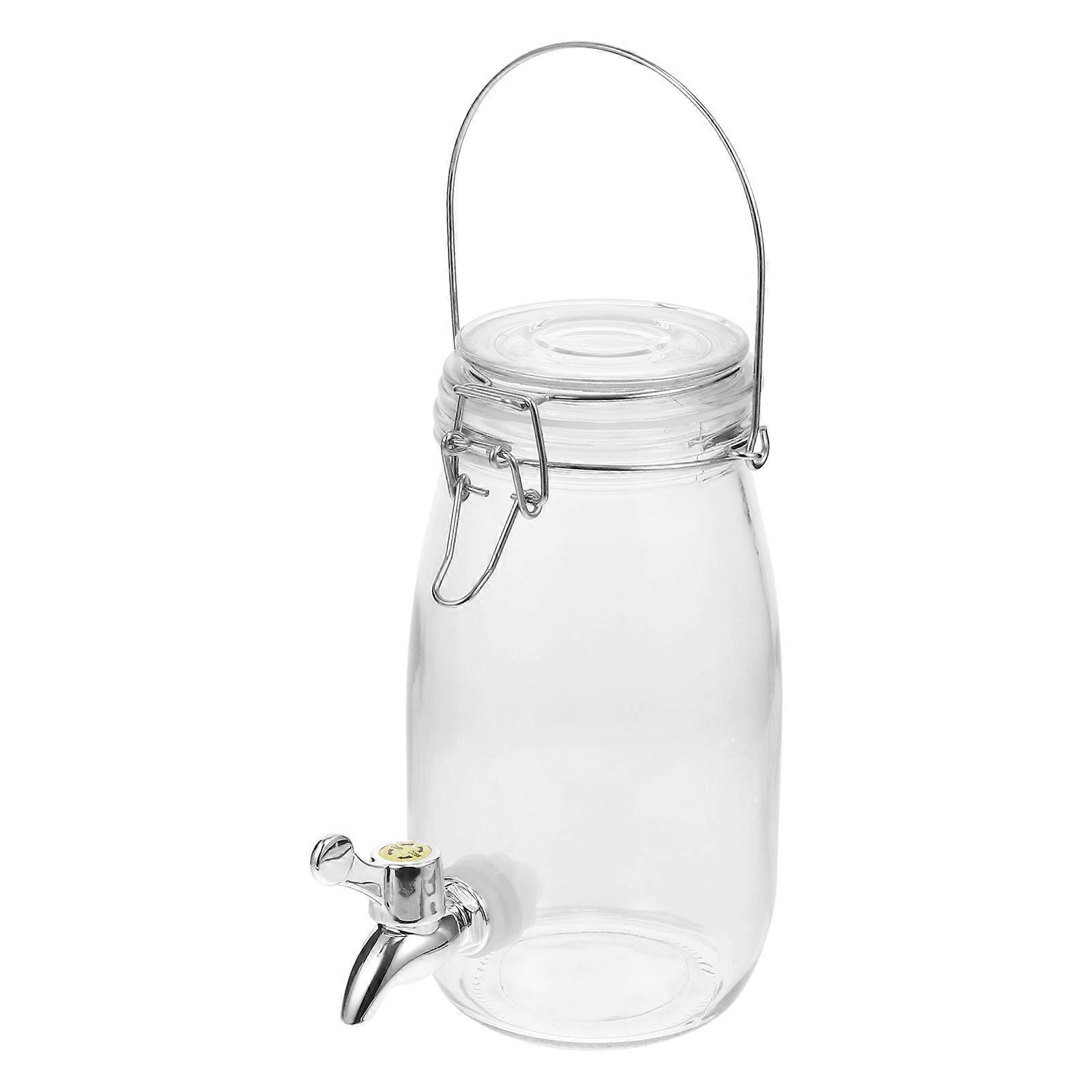 Glass Juice Serving Bottle with Stainless Steel Faucet for Storage Use Easy to Clean