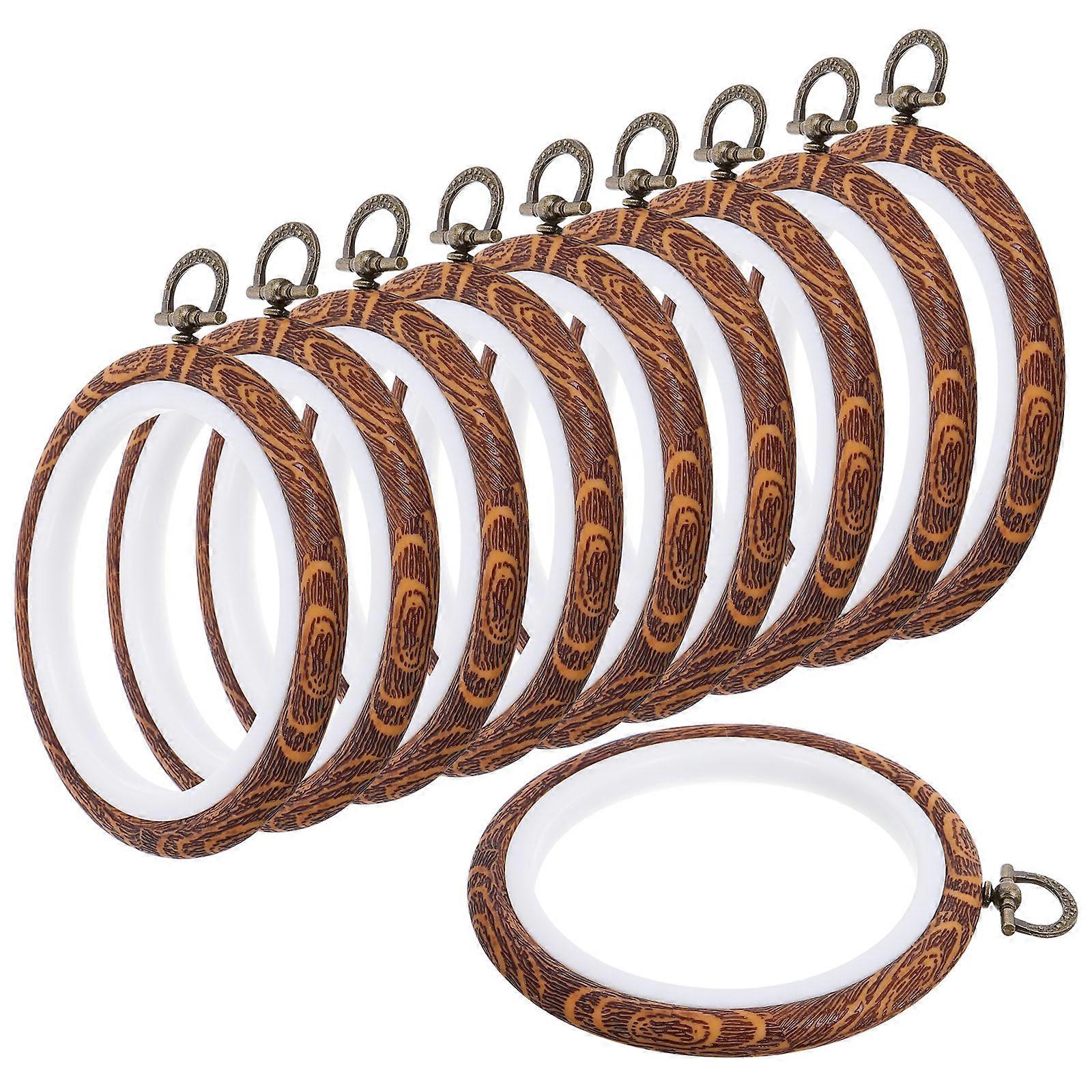 10Pcs Embroidery Hoops For Craft Displays And Gift Making Portable Design Circle Frames Multi Color PP Plastic