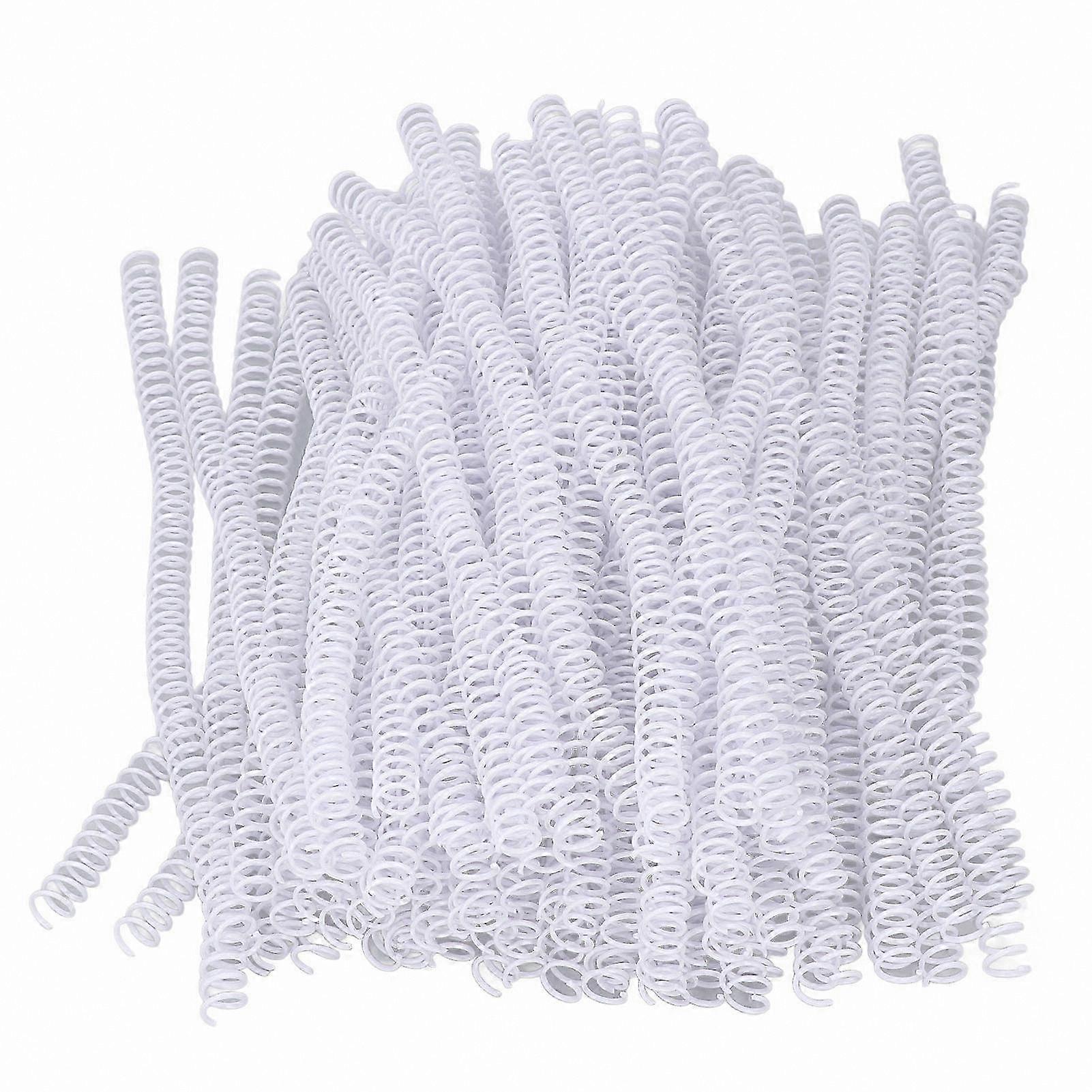 100 White Spiral Coils for A4 Paper Binding 9.5mm Diameter 48 Loops 75 Sheets Capacity