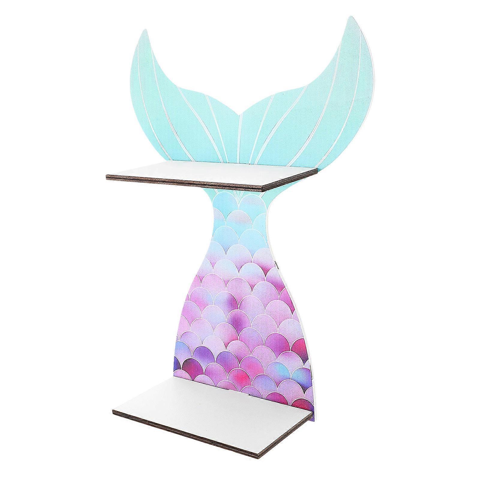 Mermaid Wall Shelf Wood Floating Shelf for Home Decoration