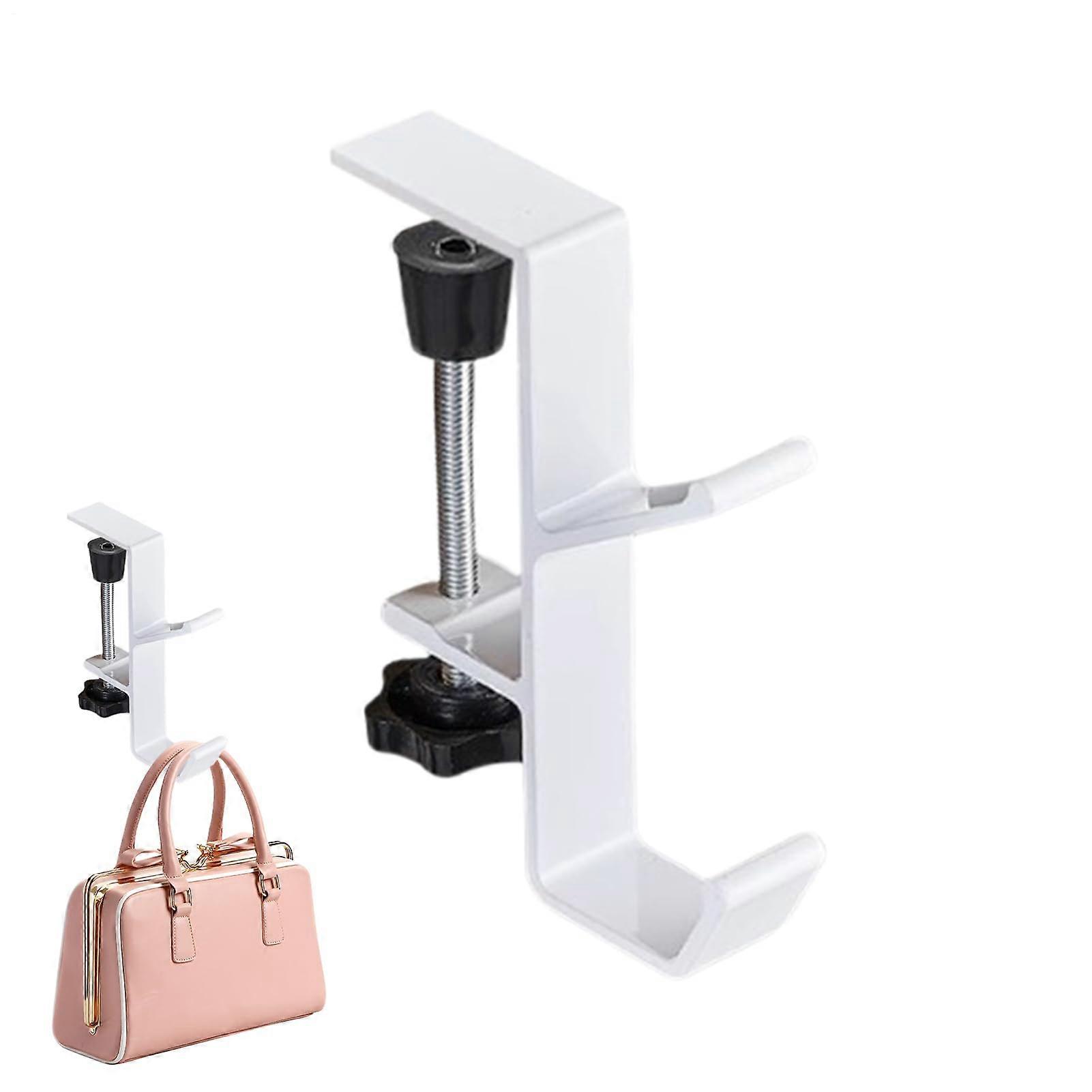 Desk Clamp Hook, Backpack Hook for Desk Portable Metal Organizer with Adjustable Arm Clamp