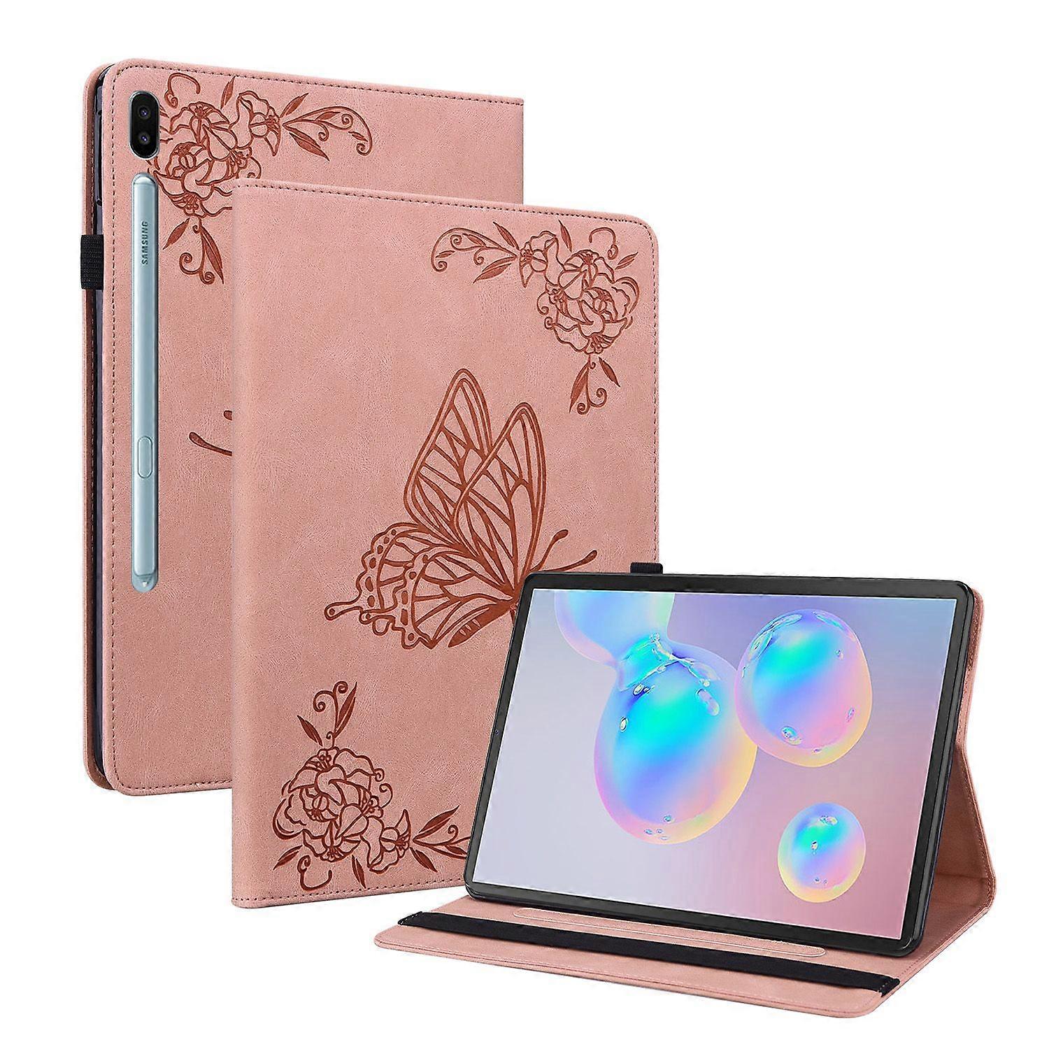 Tablet Case for Samsung Galaxy Tab S6 10.5 inch Butterfly Pattern Flexible Durable Soft TPU Flip Cover with Adjustable Stand Slots