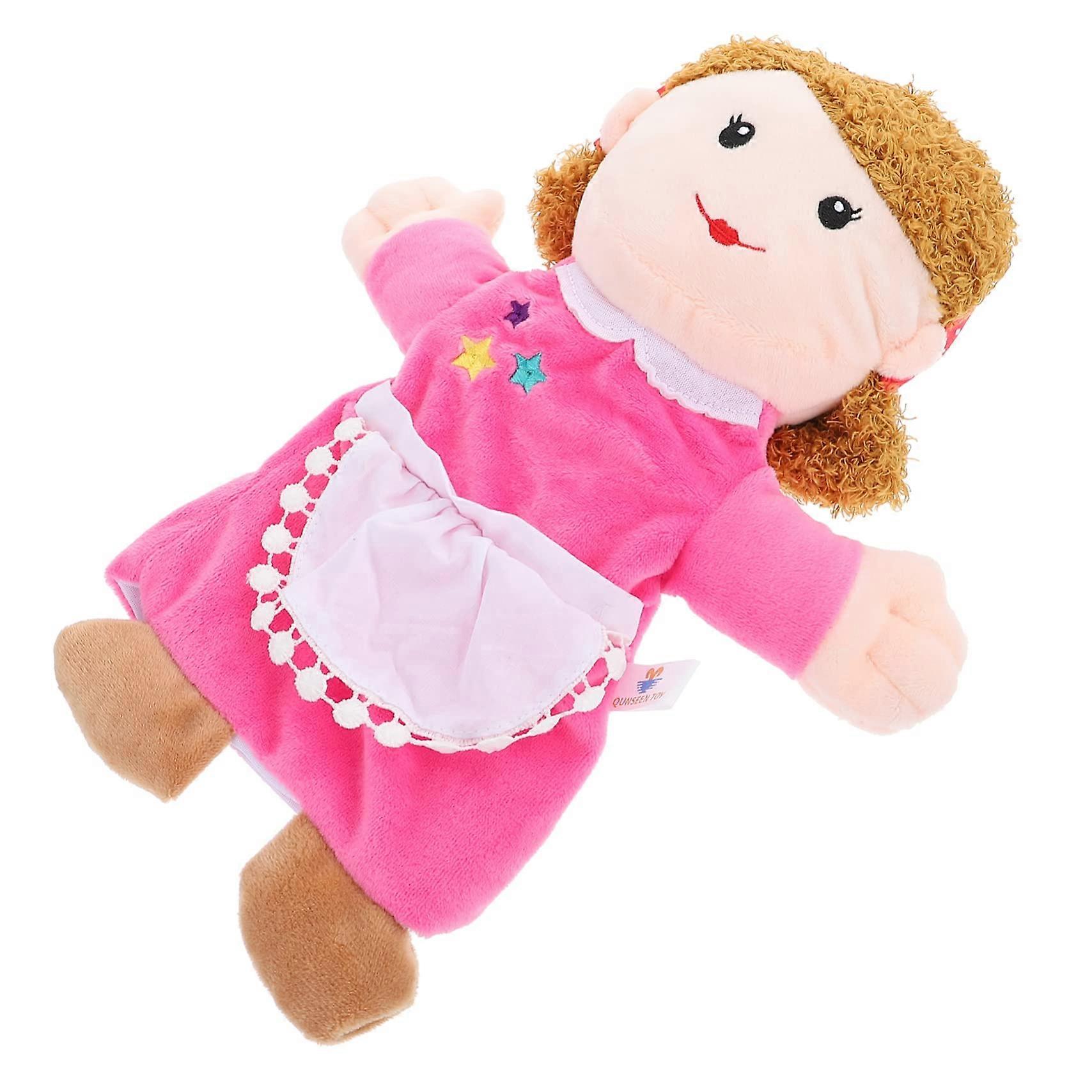 Family Hand Puppet Mum Educational Toy for Stories Role Play Nursery Colorful Design Soft Fabric Educational Playtime