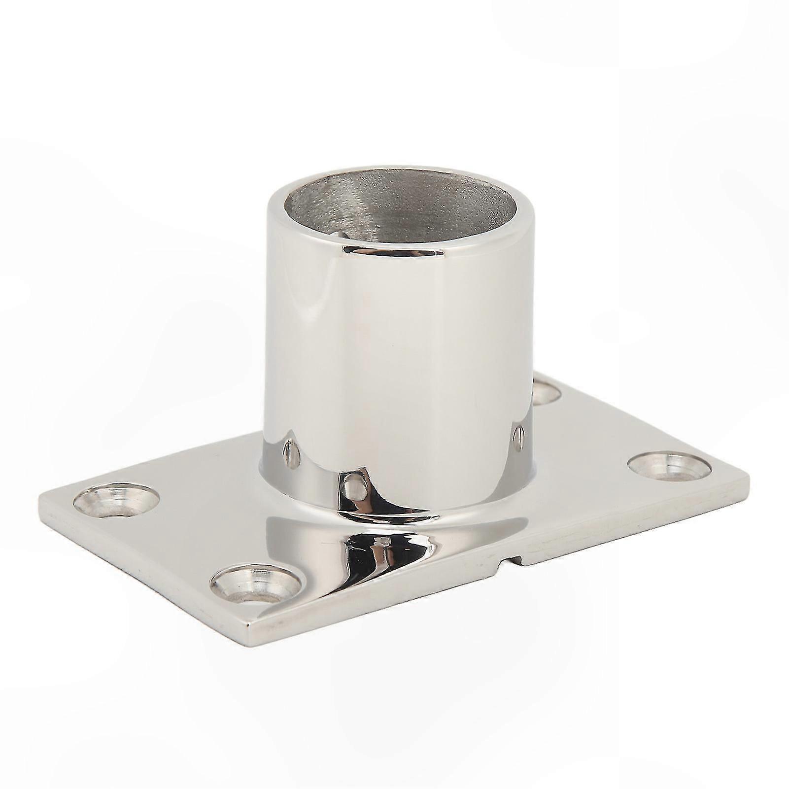 Silver Rugged Handrail Fitting with Rectangular Base for Marine Deck 90 Angle 22MM/0.9in Boat Yacht Rail Accessory