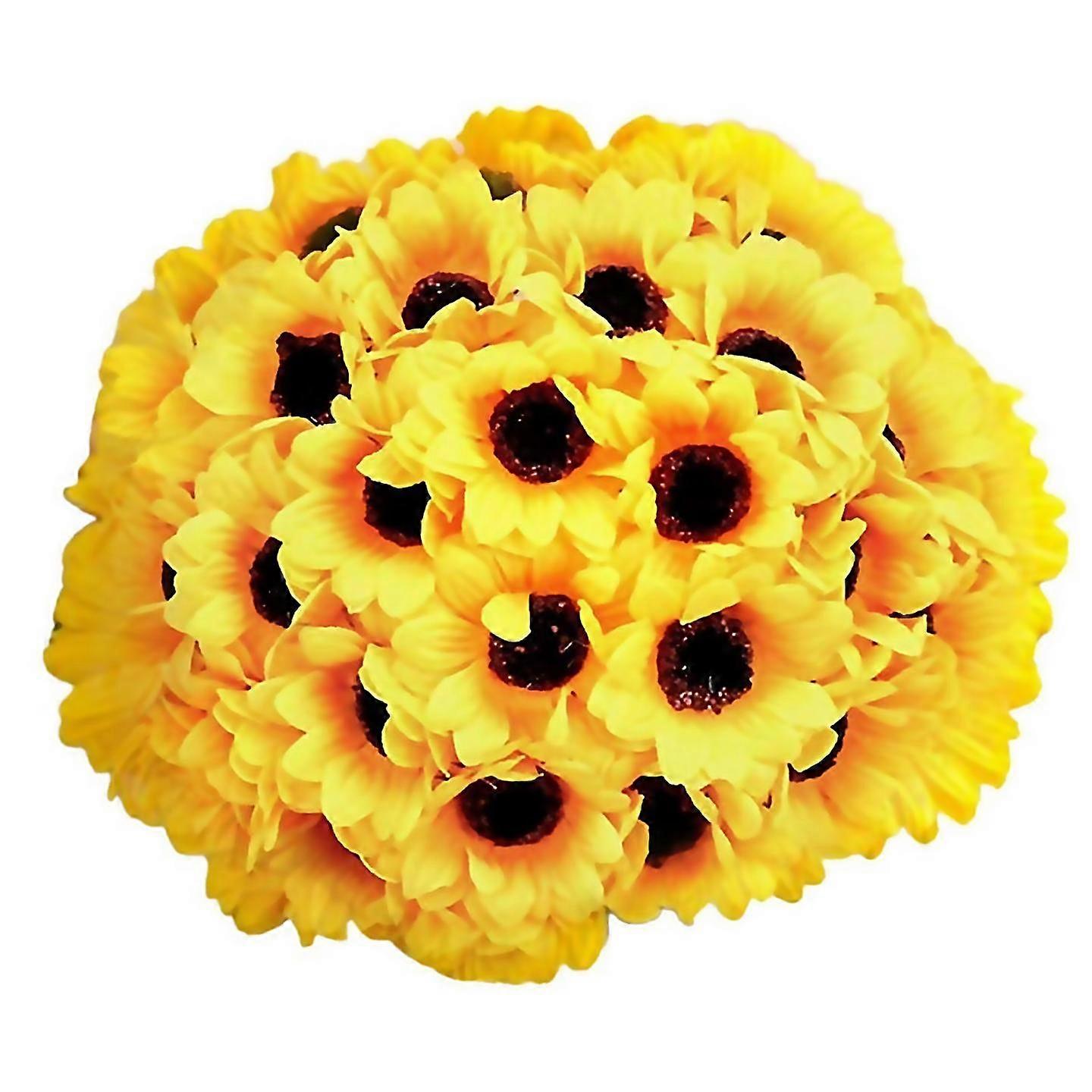 For 50pcs artificial sunflower heads silk sun flowers artificial