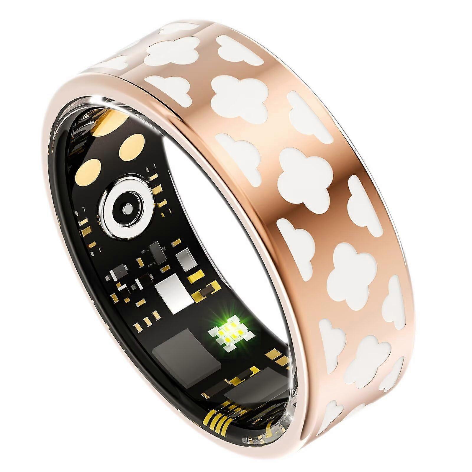 Rose Gold Smart Rings for Women, Smart Ring with Android, Blood Pressure Monitor, SpO2 Sleep Tracker, Size 1164.6mm