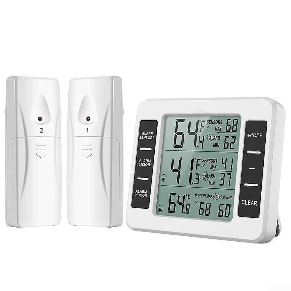 Indoor Outdoor Thermometer Hygrometer With 2 Sensor, Digital Temperature Monitor