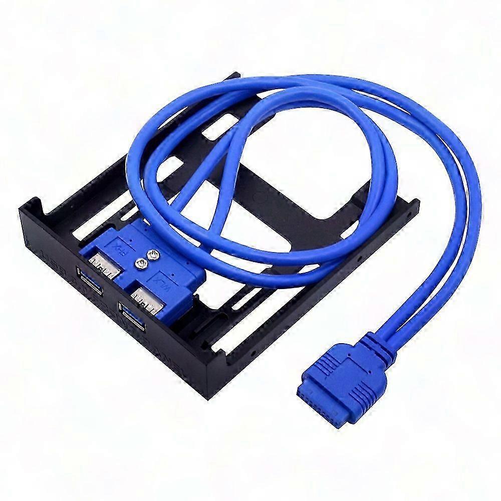 2 Port USB 3.0 Front Panel Floppy Bay 20-Pin Hub Adapter with Plastic Bracket