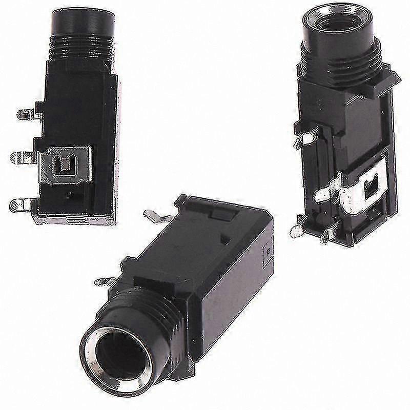 3 Pieces 6.35mm Female Stereo Jack Socket Connector Audio Adapter with 4 Pins