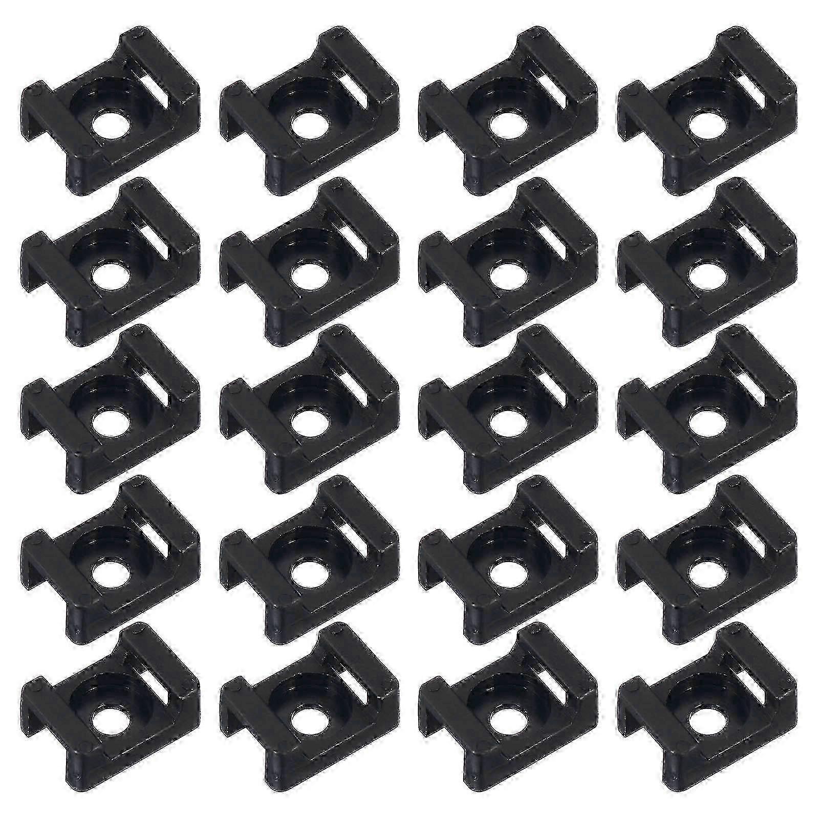 120 Pcs Black Cable Ties with Mounting Base & Wire Holder Clips, Includes Nails and Saddle Fixer (2.3x1.6cm) for Organizing Wires