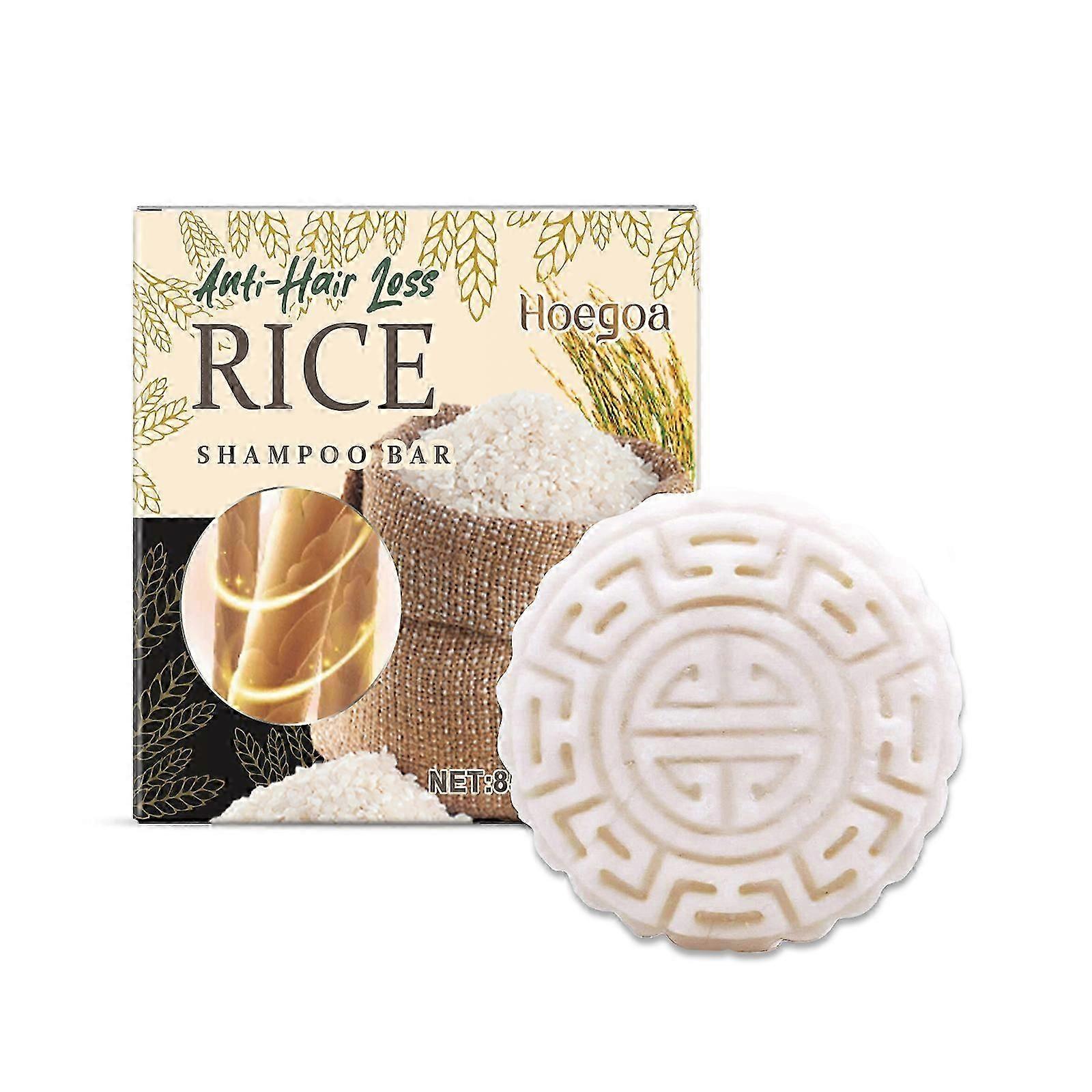 Hoegoa rice shampoo soap gentle cleansing nourishes scalp moisturizing hair smooth and strong hair shampoo soap