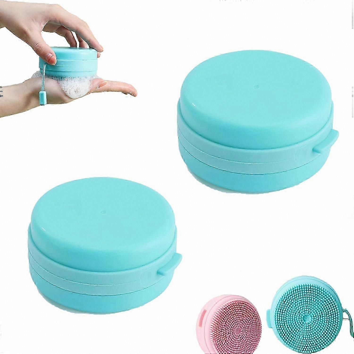 Soft Silicone Bath Brushes for Body and Scalp Cleaning, Set of 2 Non-Slip Shower Tools