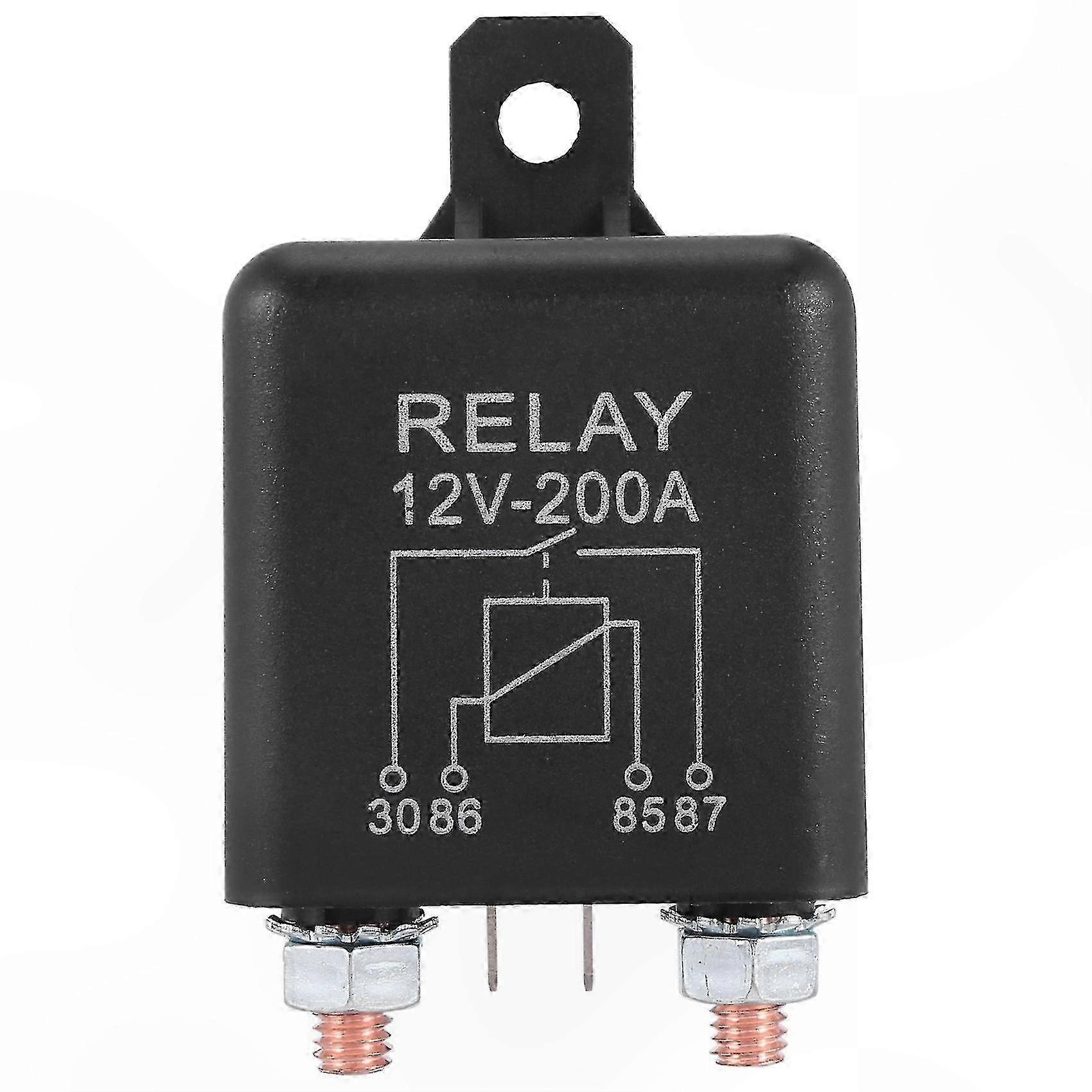 Heavy Duty 12V 200A 4-Pin Normally Open Relay for Automotive and Marine Use