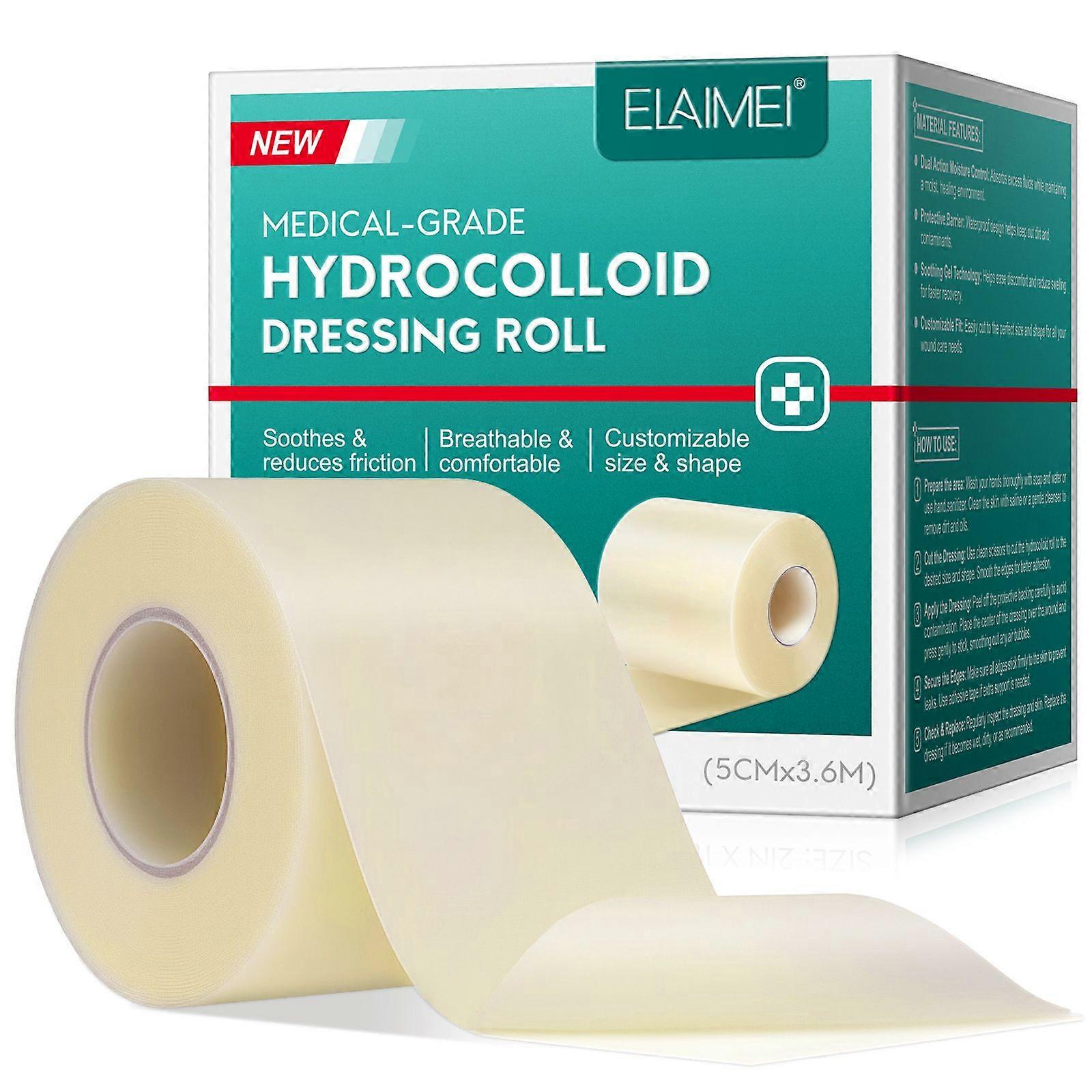 Hydrocolloid Roll for Wound Care, Cuttable Hydrocolloid Bandages, Waterproof & Flexible Wound Dressing Roll, Hydrocolloid Tape Roll, Ultra Absorbent,