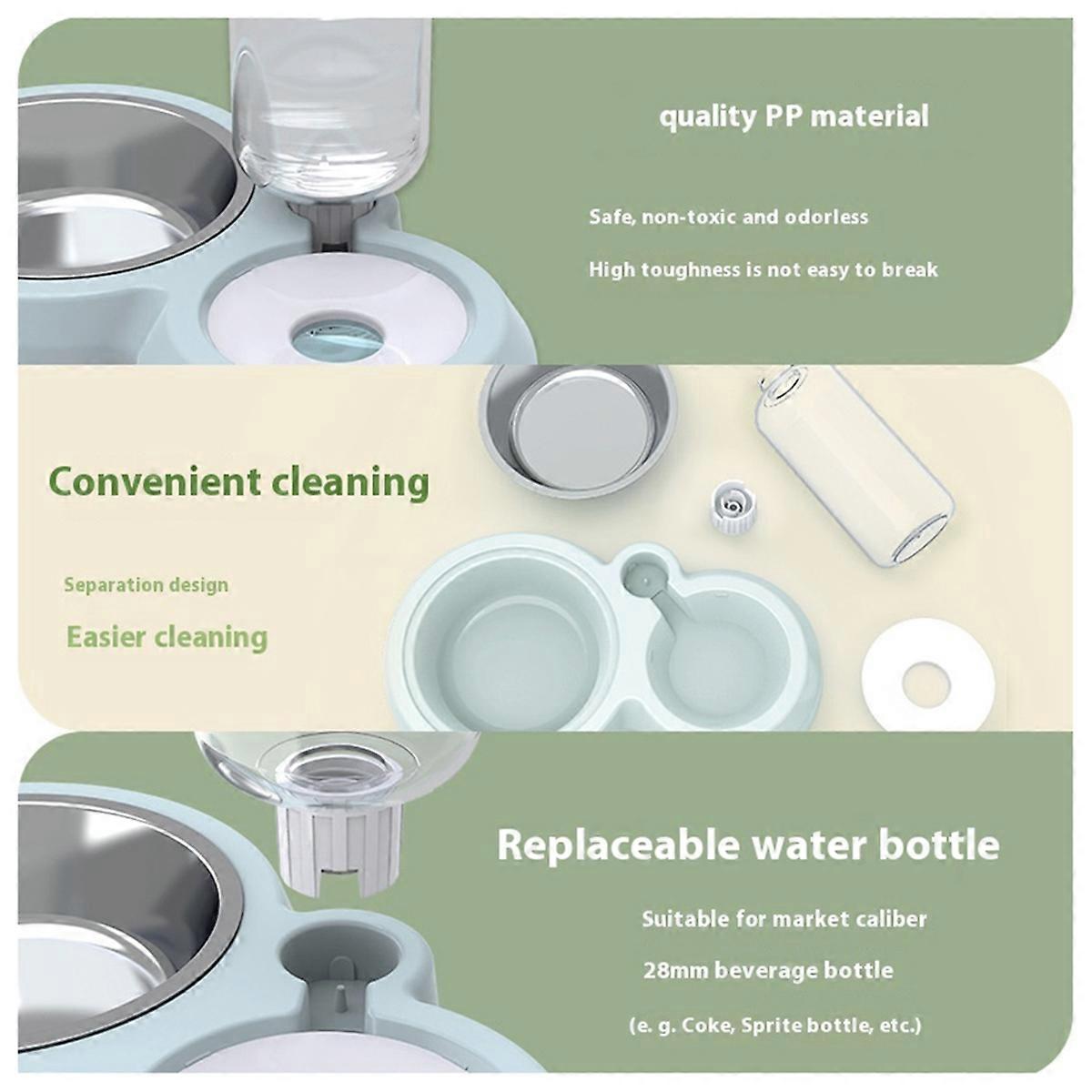 Automatic Pet Feeder and Water Bowl 2-in-1 Combo Smart Food Container with Water Dispenser for Cats