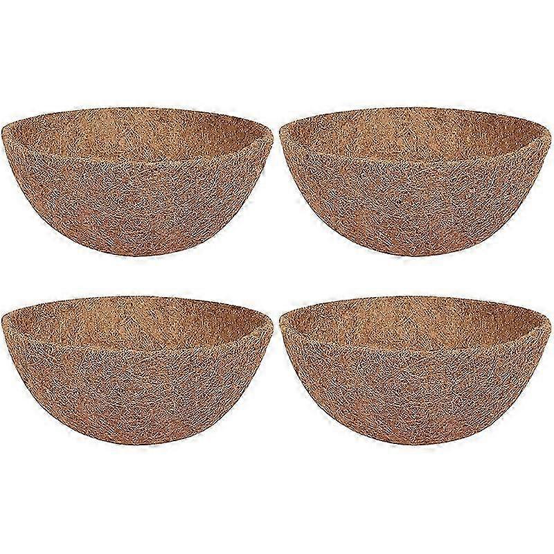 4 Pcs Coconut Hanging Basket Liners 10 Inch, Sturdy Round Liners