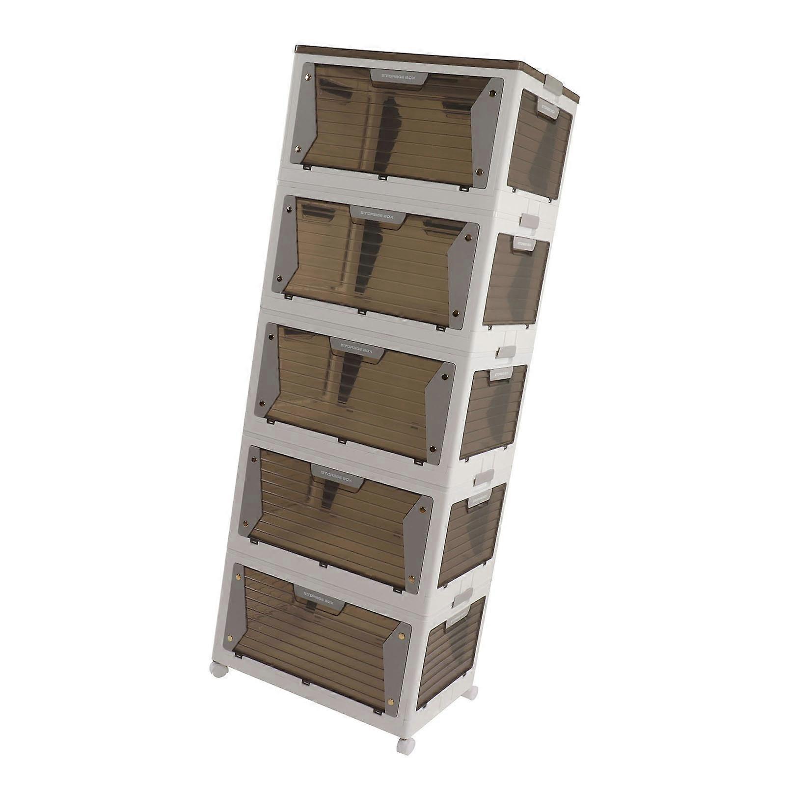 Large Capacity 5-Layer Stackable Foldable PP Storage Container Bin