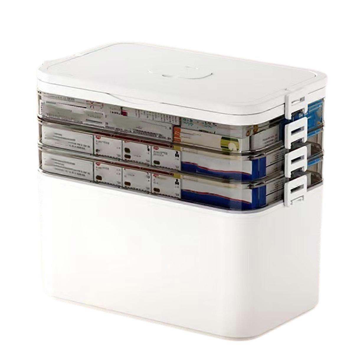 Home Medicine Box Multi-Layer Compartments Medicine Storage Box Portable Multi- Emergency Medicine Box C