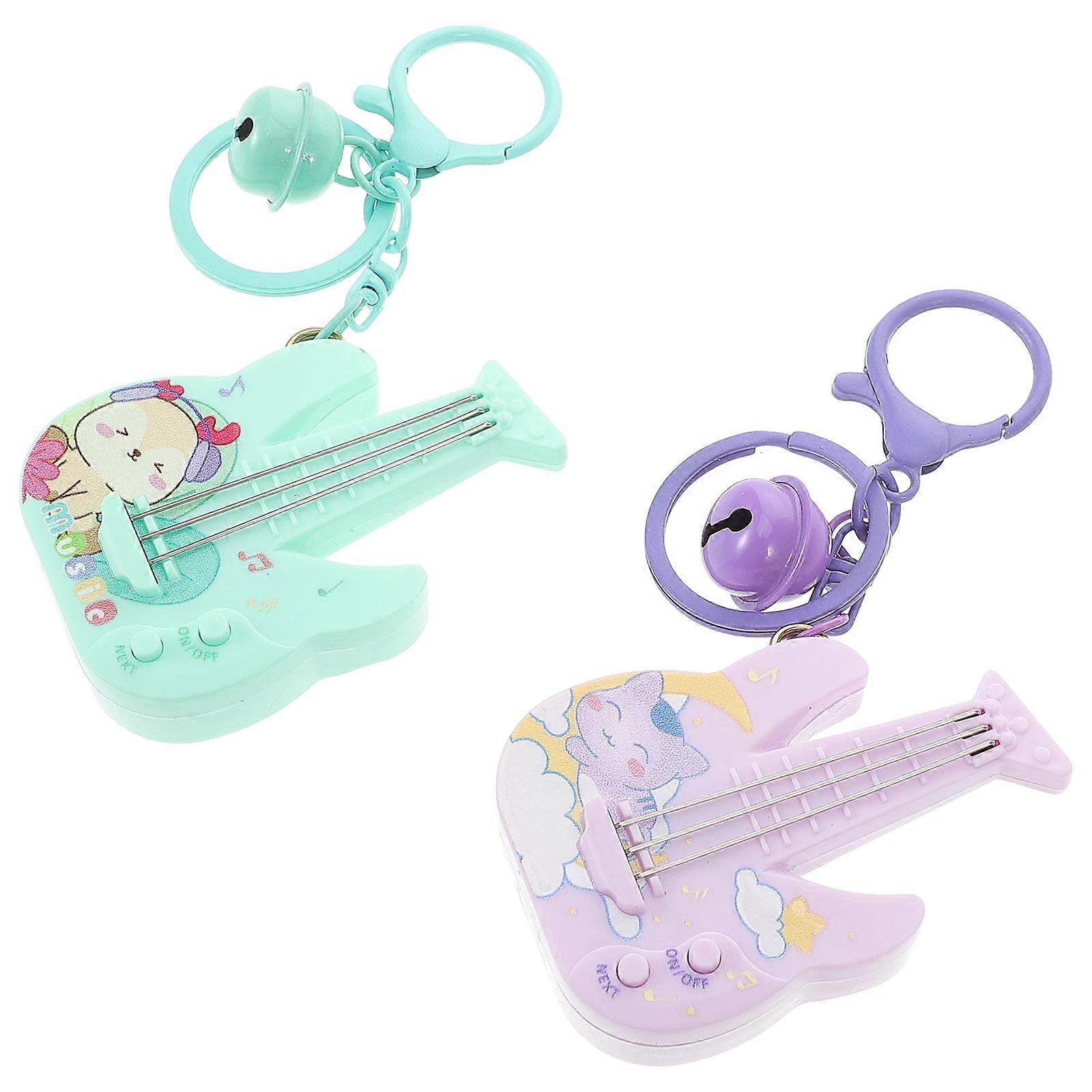 Guitar Key Pendant Multi-Functional Keepsake Music Lovers Decorative Key Chain Pendant 10.70X4.30X1.40CM 2Pcs