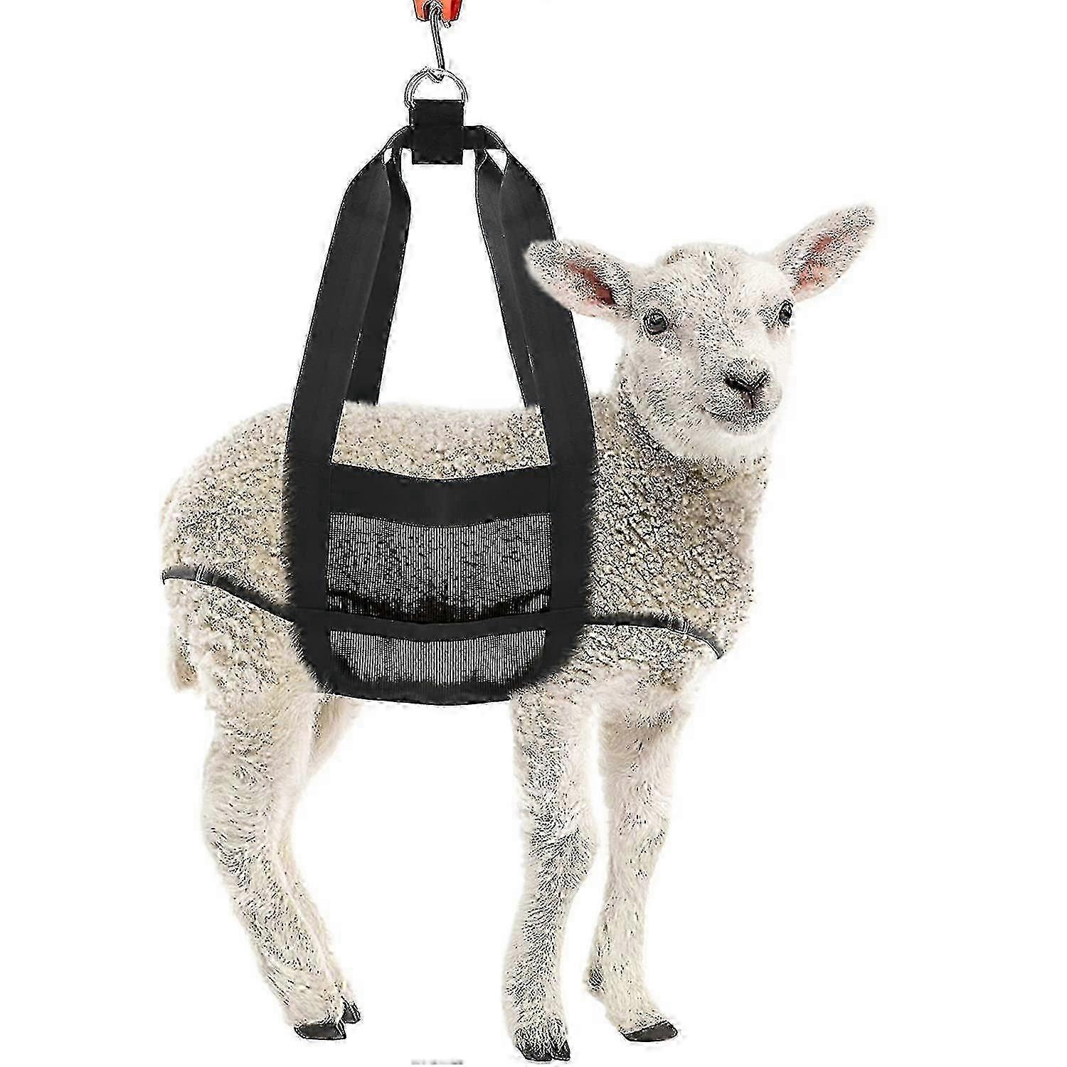 Heavy-Duty Adjustable Calf Sling for Weighing Newborn Animals with Hanging Weight Scale