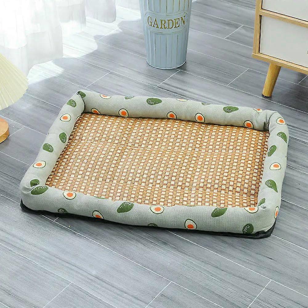 Pet Ice Mat 90x70cm, Flax Material, Summer Nest Style, Cat And Dog Bed, Kennel Mat, House Mat