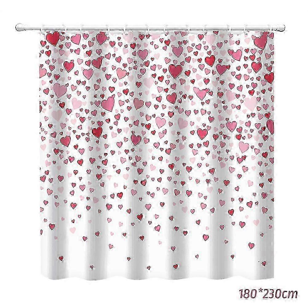 Valentine's Love Heart Shower Curtain Dry and Wet Separation Partition Bathroom Curtain for Home