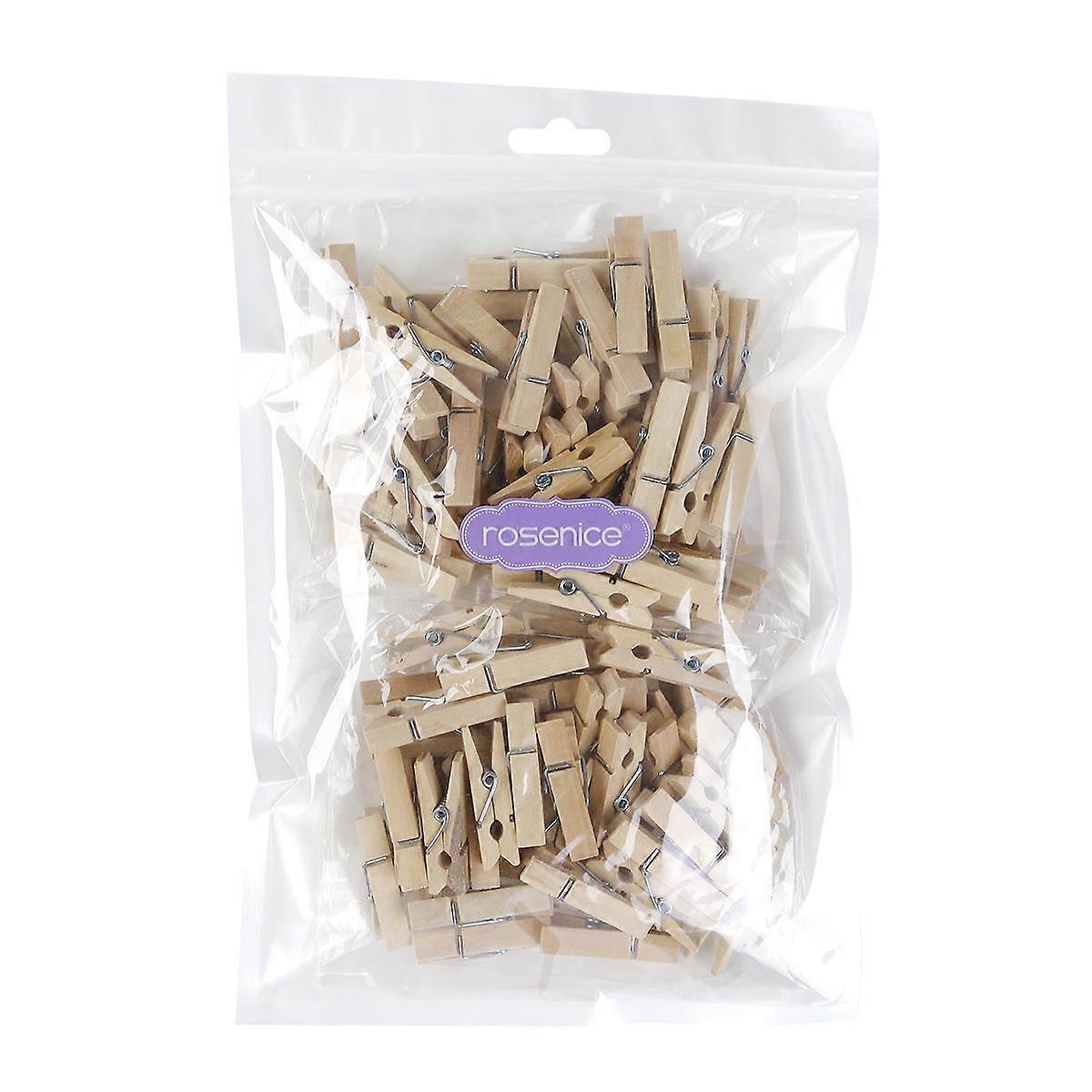 Mini Wooden Clothespin for Hanging Clothes 100Pcs Bamboo Pegs