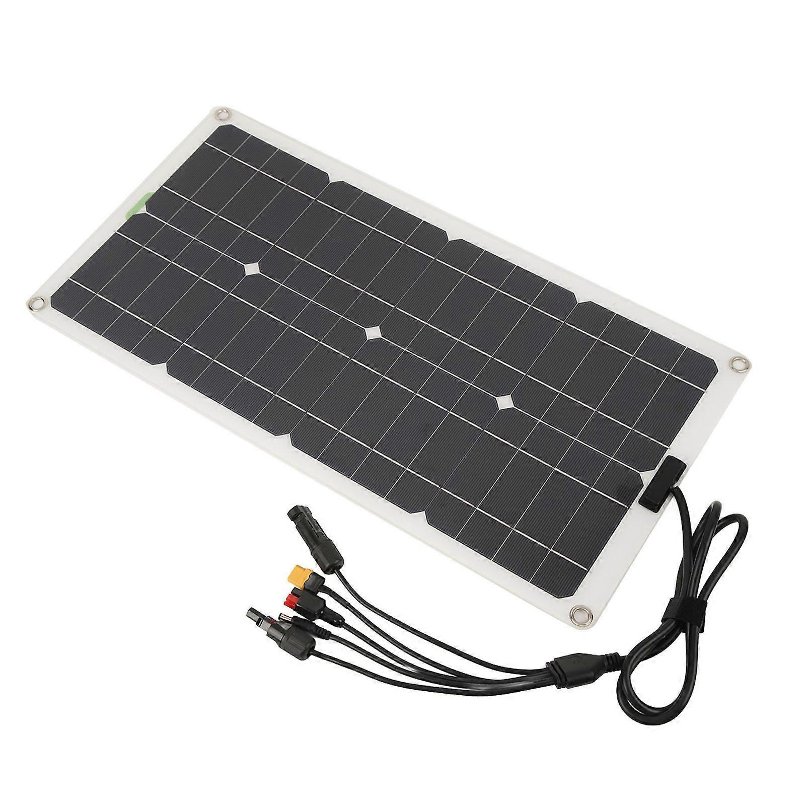 250W Monocrystalline Solar Panel with Controller, Dual USB Port, 12V, 24V, 48V Charging, High Conversion Rate for RV