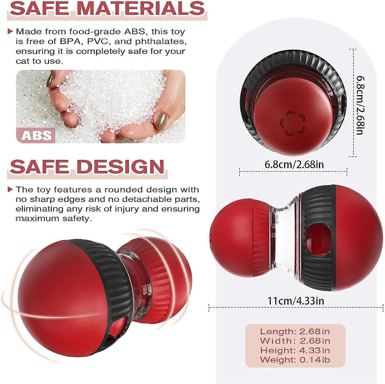 Cat Toy Slow Feeder Ball Sounding Dispenser Ball For Indoor Cats Exercise And Boredom Relief