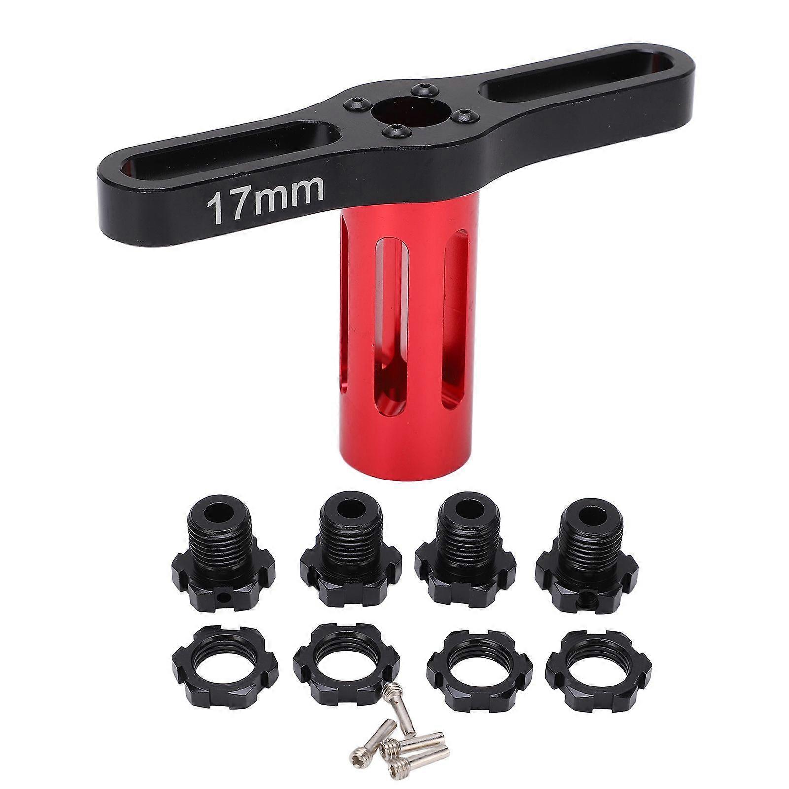 4 Set 17MM Hex Nuts Splined Wheel Hubs for Traxxas 5353X EREVO Summit 1/10 RC Car(Black )