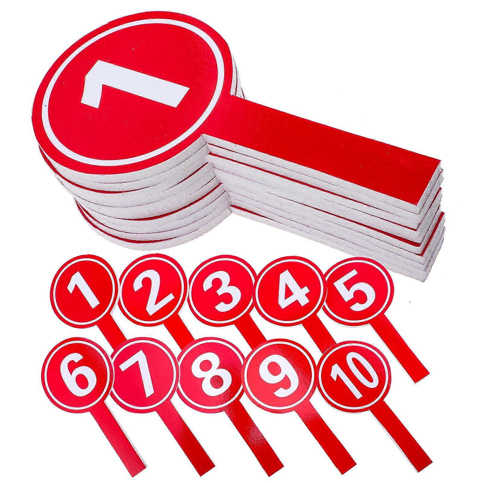 Scoreboards Handheld Score Paddles for Competition 20Pcs Red Practical Boards