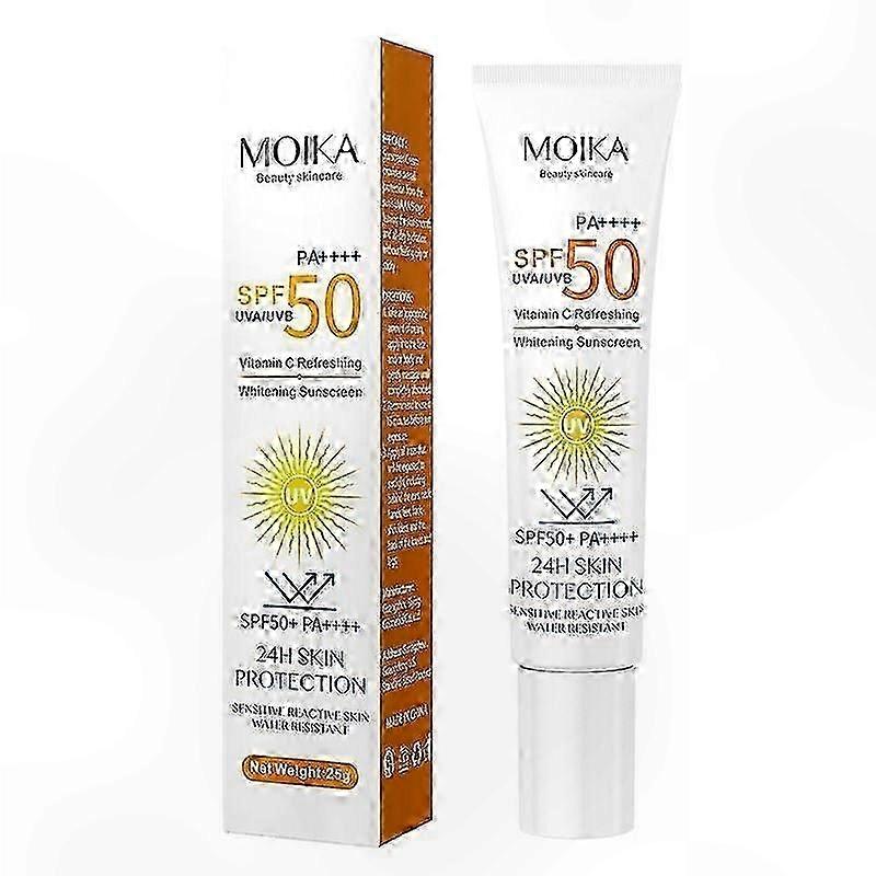 Broad Spectrum SPF 50+ Sunscreen with Vitamin C, Anti-Aging Benefits, Dark Spot Reduction, Lightweight and Refreshing Formula for UV Defense