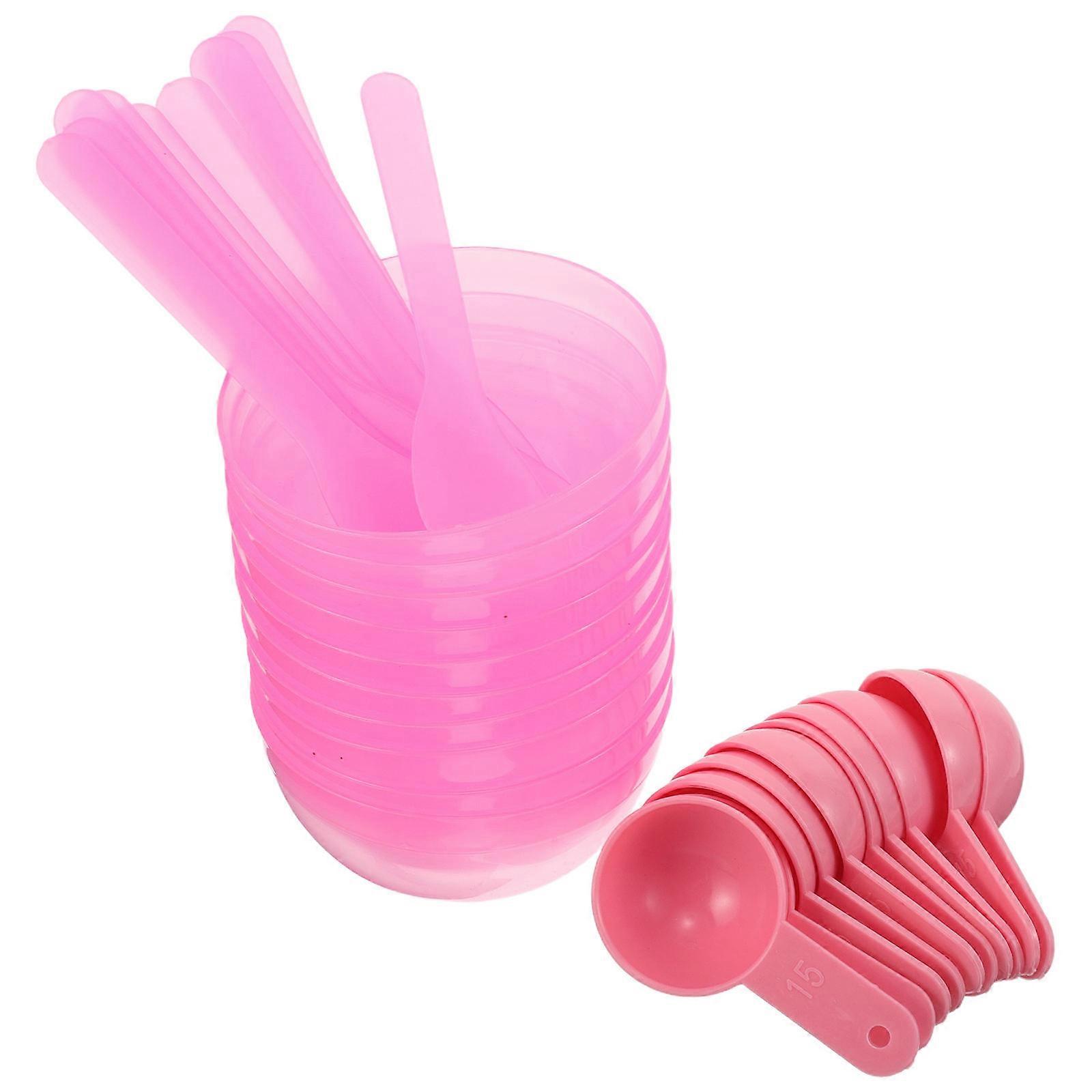 Mask Preparation Tools For Face And Human 10 Sets Including Mixing Bowls And Spatula Pink Color