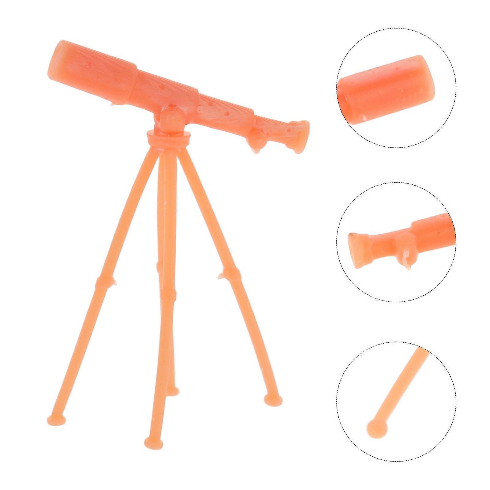 Educational Dollhouse Telescope Model with Tripod 4Pcs Miniature Set